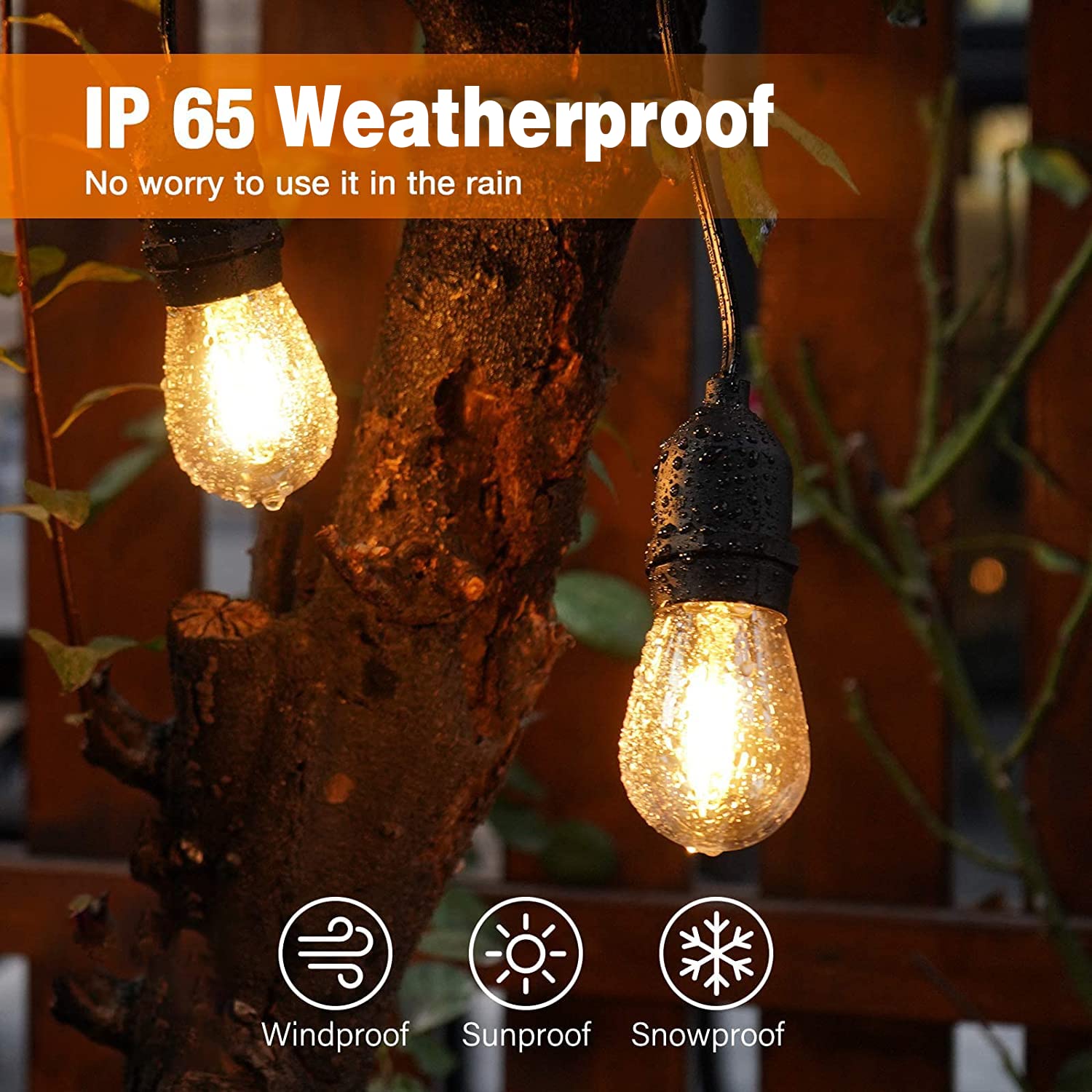 GOODSMANN Outdoor String Lights 6PK LED Vintage Bulbs 12V AC Warm White