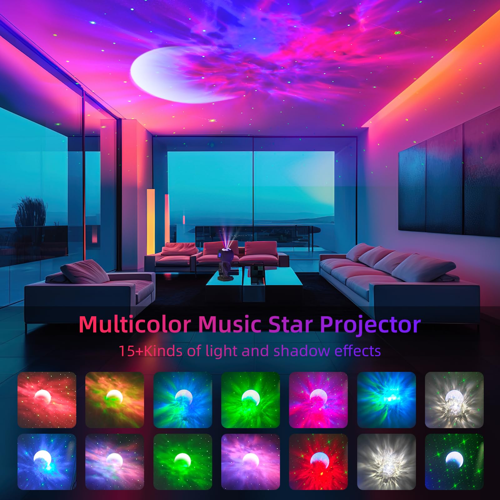 RUISHINE Astronaut Galaxy Projector - Bluetooth Star Moon Nebula Light, 360° Adjustable, Timer, White Noise, Pink (Model: PINK01)