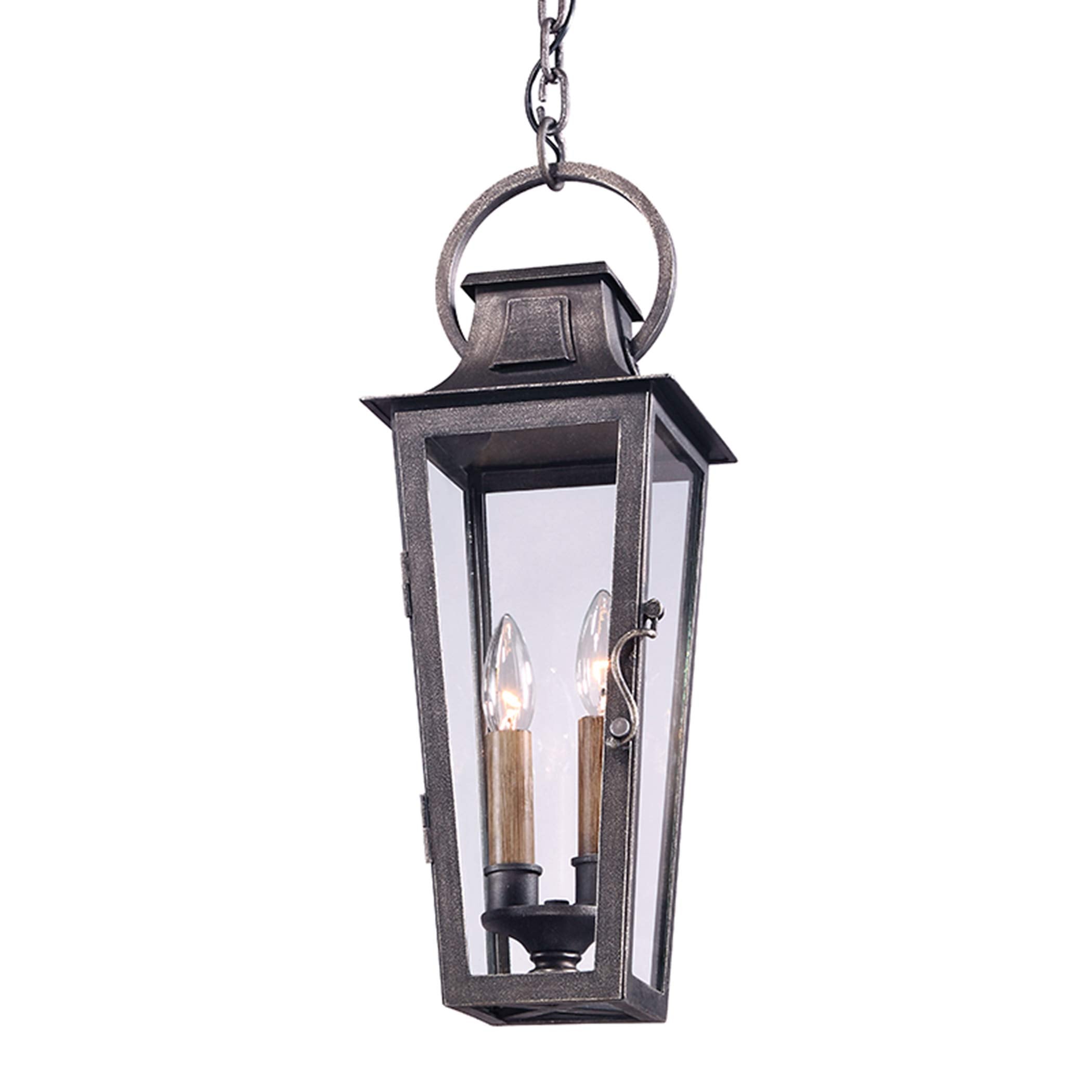 Troy-Standard F2966 Parisian Square - 2 Light Lantern 20.5 inches Tall and 7 inches Wide - Aged Pewter