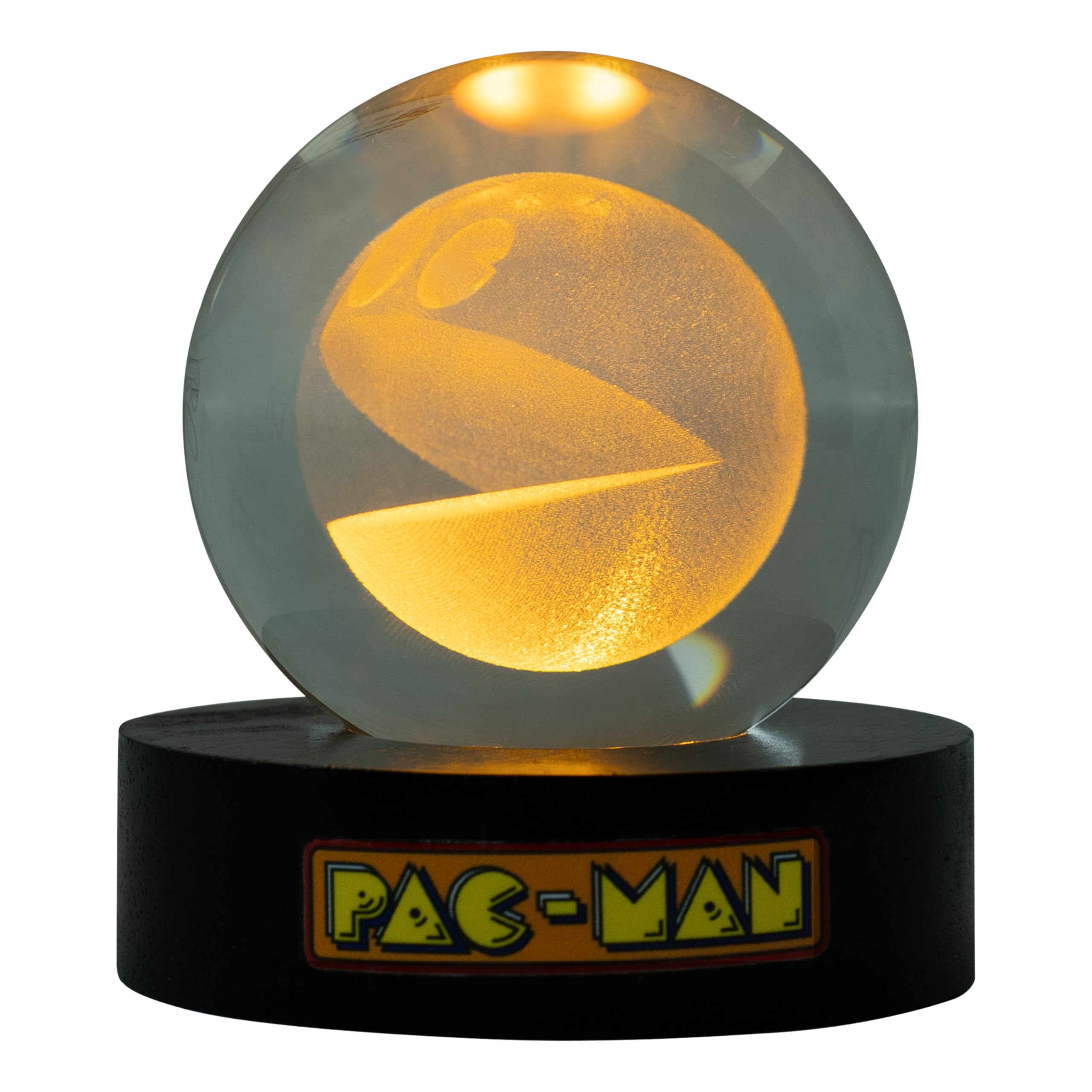 Fizz Creations Pac-Man Crystal Ball Light - Retro Gaming Desk Lamp, USB Powered, Classic Arcade Mood Lighting, Night Light for K