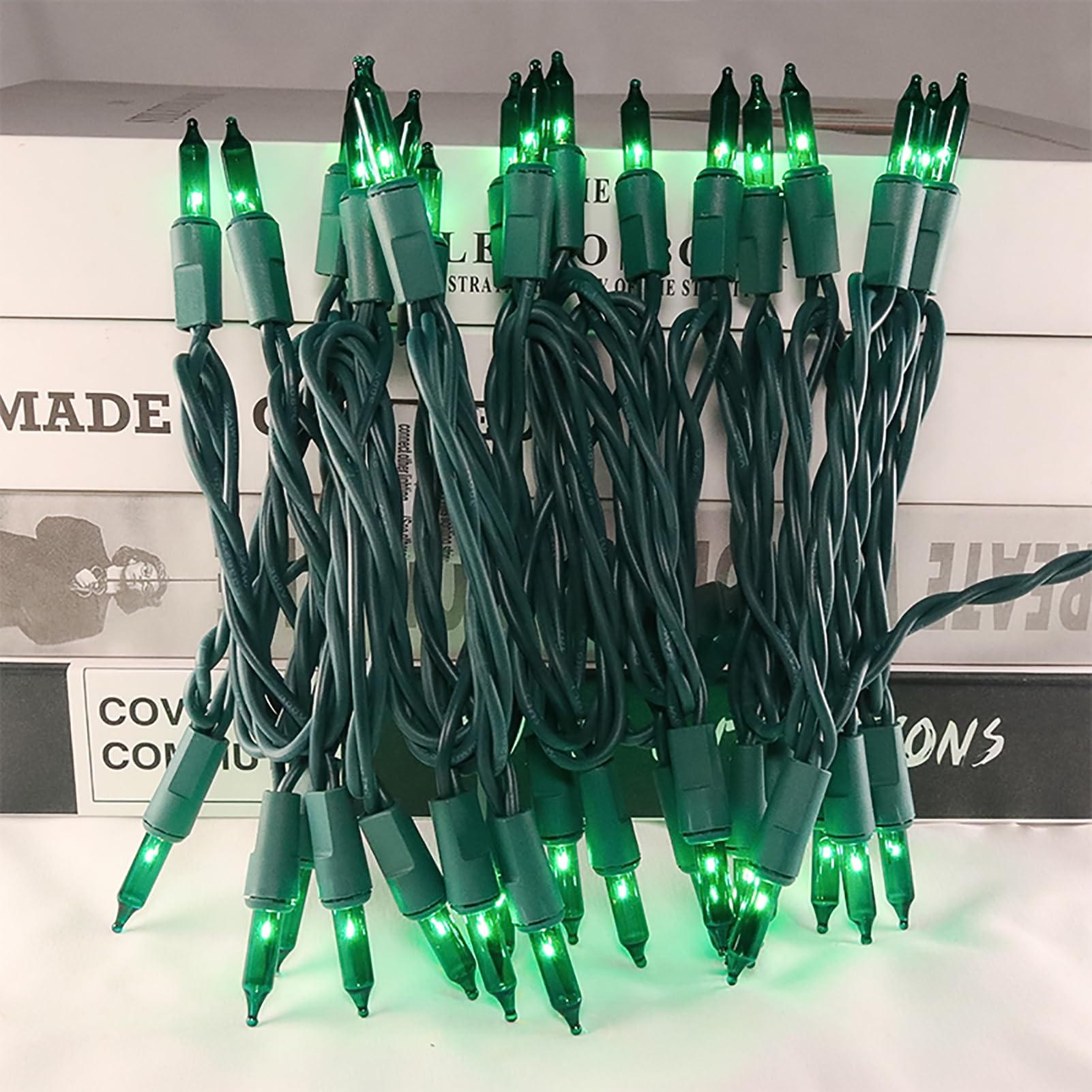 Multi-Sparking Green Christmas Lights 35 Count - Incandescent Green Mini String Lights For Indoor/Outdoor Christmas St. Patrick'