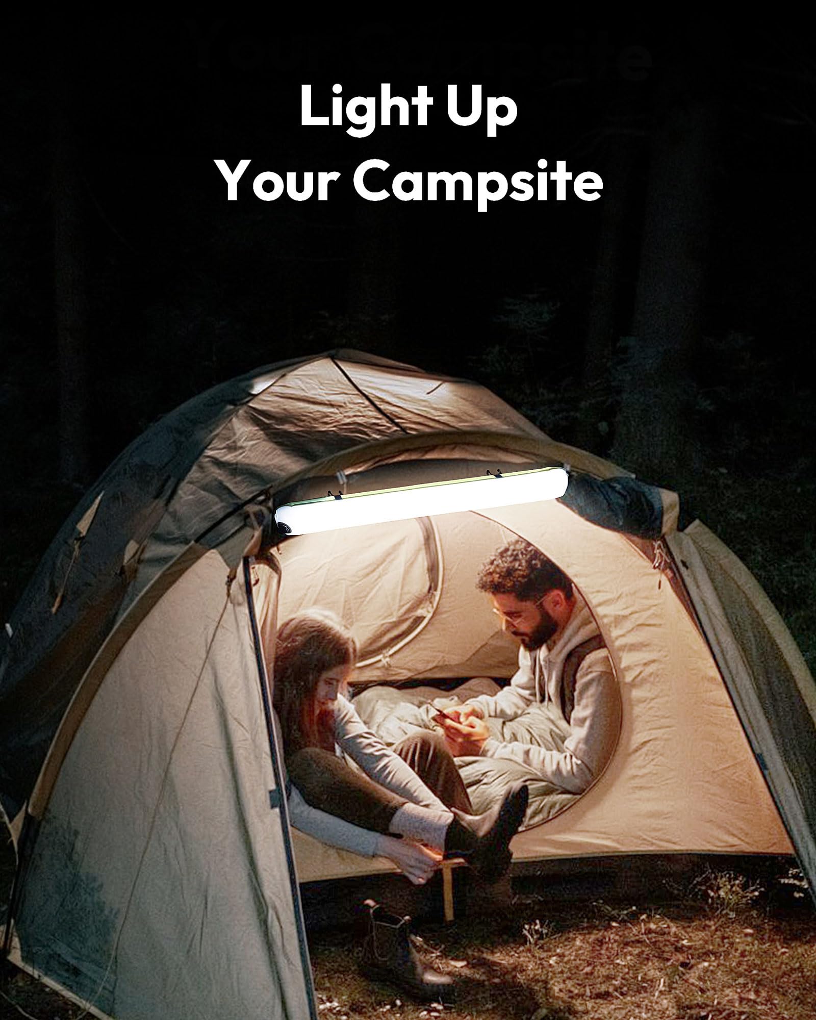 Inflatable Solar Camping Lights, Rechargeable Portable Lantern for Camping, Hiking & Survival | 4000mAh Battery | IP66 Waterproo