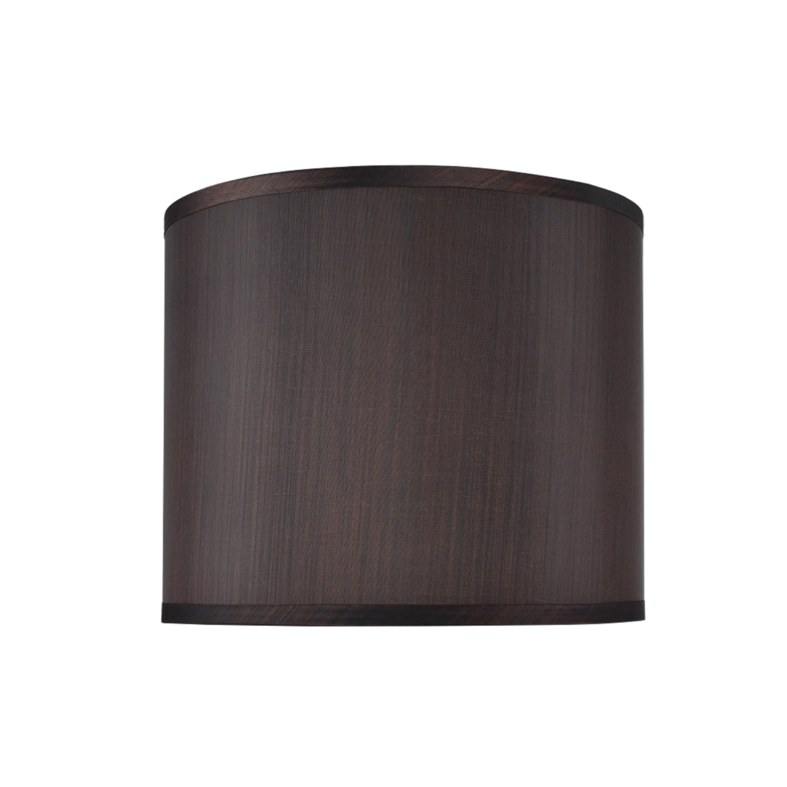 Aspen Creative Drum Lamp Shade, Dark Brown, Synthetic Fabric, 12in Wide, Model 31086A