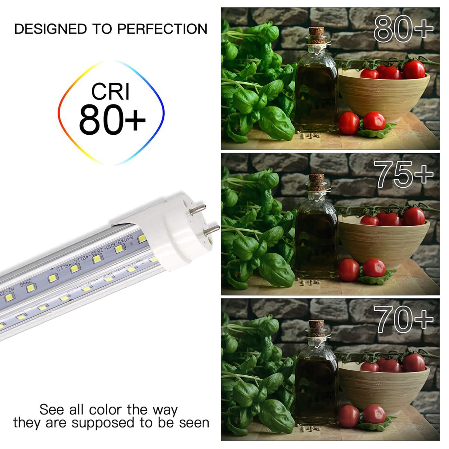 Generic Alpha LED V-Shape Light Bulbs 36W 4FT 6000K-6500K Cool White Clear Lens 4 Pack