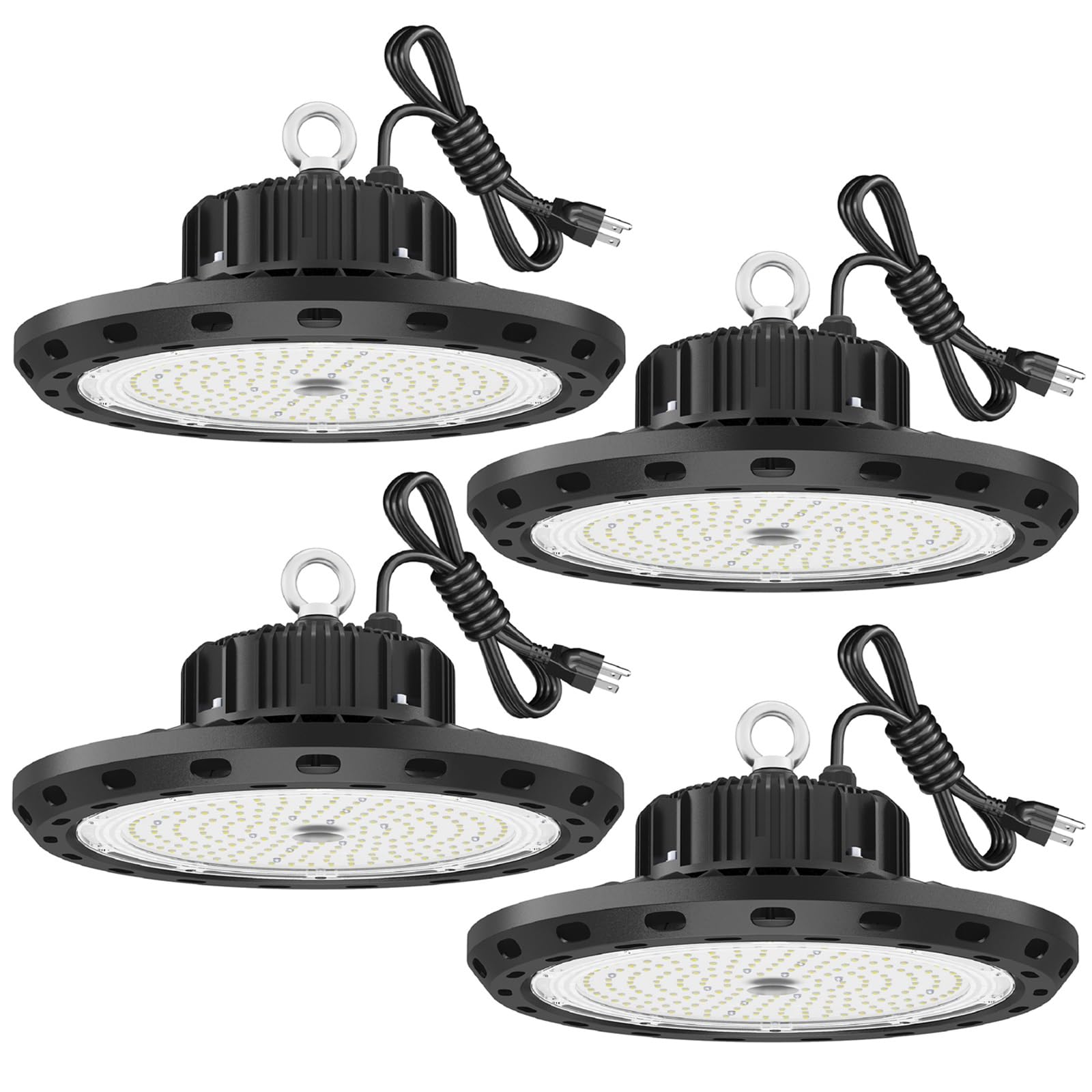 BEULT High Bay Led Shop Lights 100W 4Pack 15000lm Equiv. 400W MH/HPS,UFO Led High Bay Light for Shop Warehouse Workshop Factory