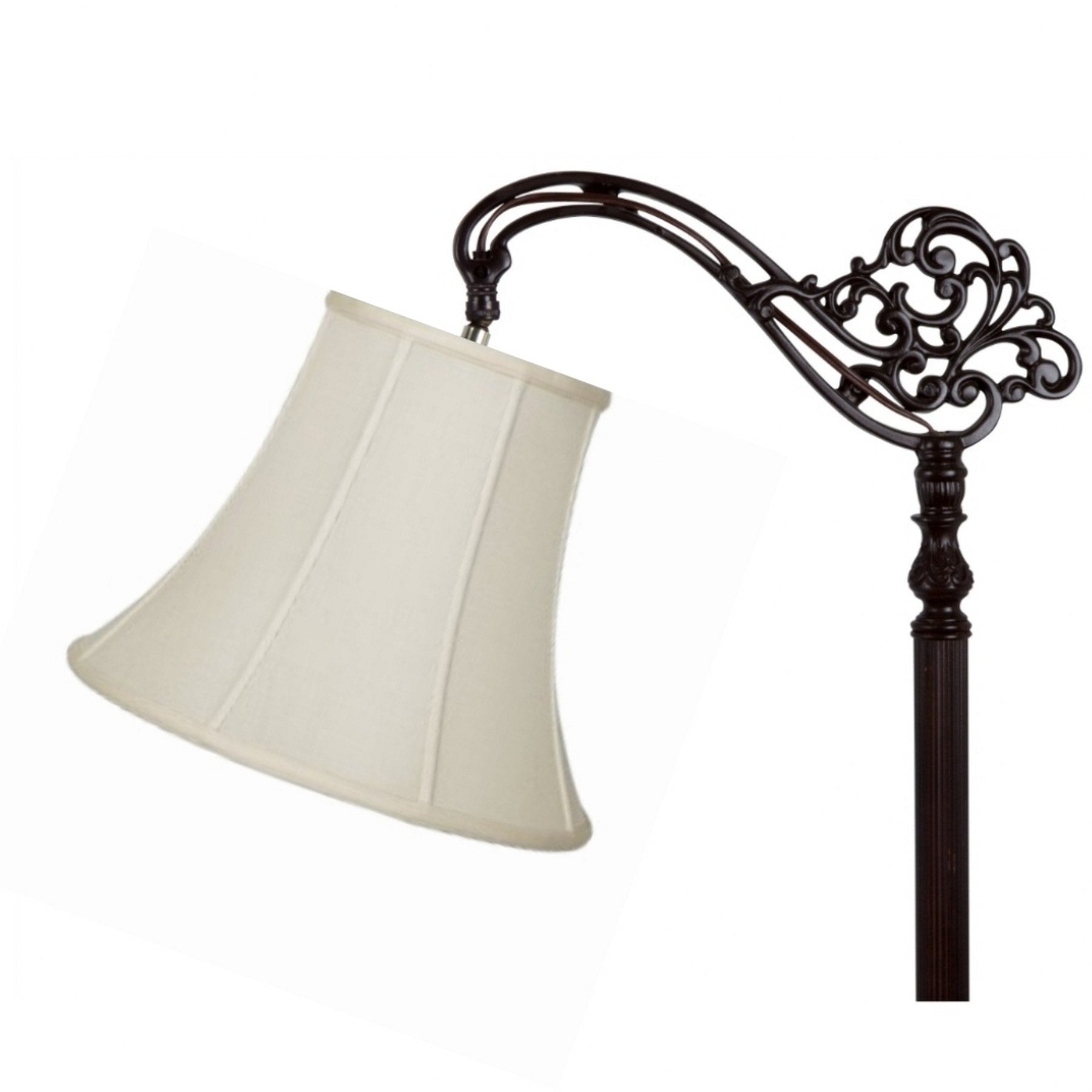 Upgradelights Uno Fitter Lamp Shade, 10 Inch, Silk, Eggshell for Down Bridge Lamps