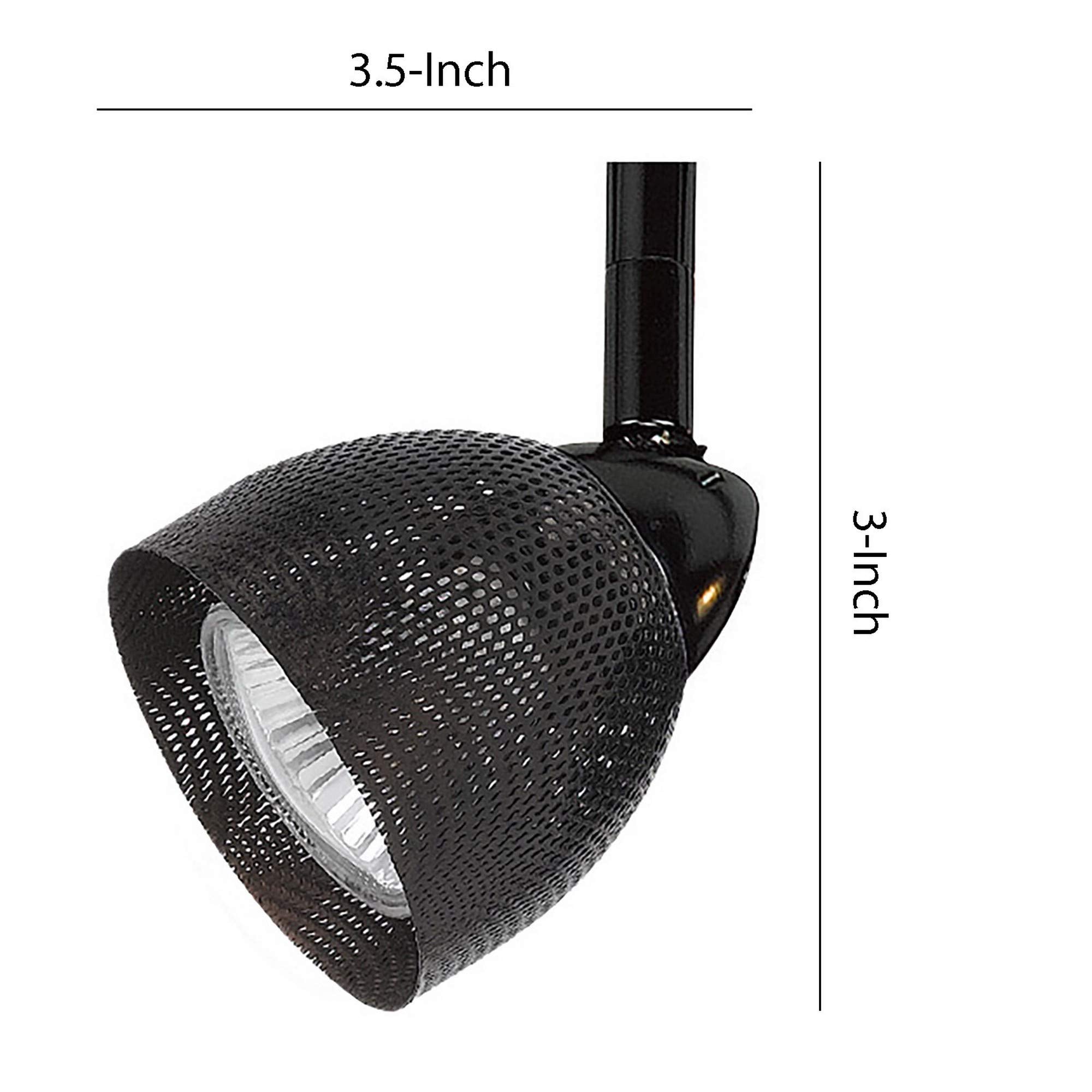 Benjara Round Metal Mesh Shade Track Light Head And Frame, Black