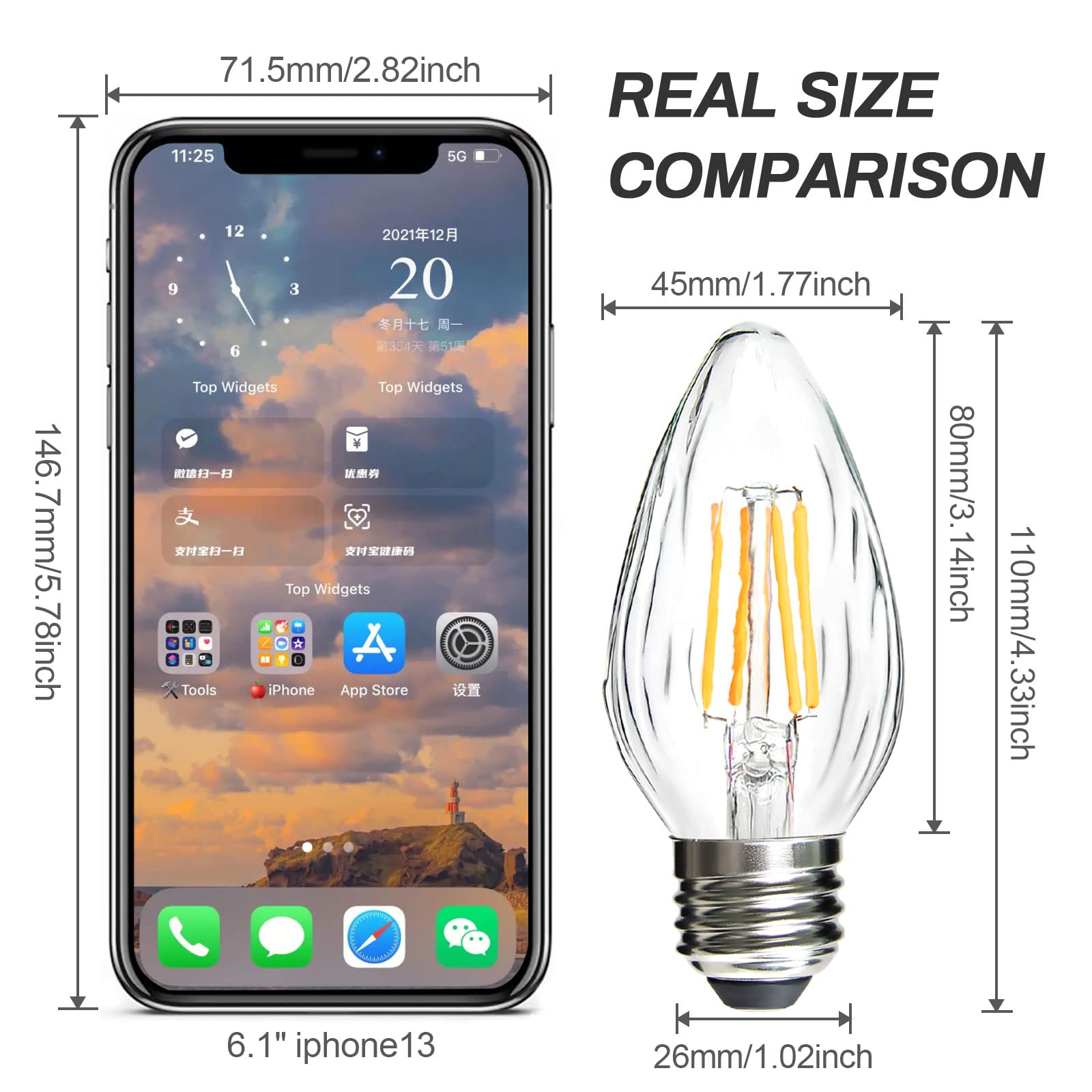 Brimax F15 4W Led Porch Light Bulbs, 2700K Soft White, Dimmable, E26 Base