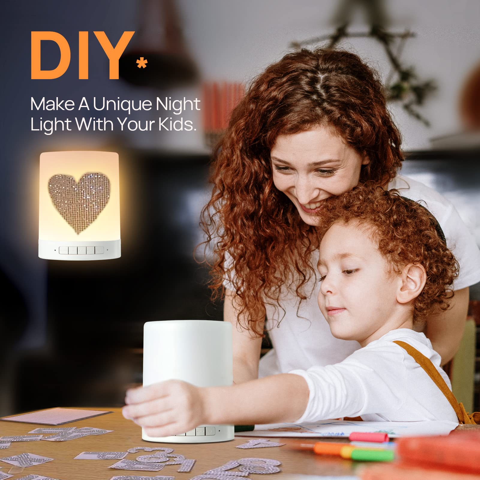 TRIPDASYK Bluetooth Speaker Night Light - Touch LED Bedside Lamp, Wireless, White