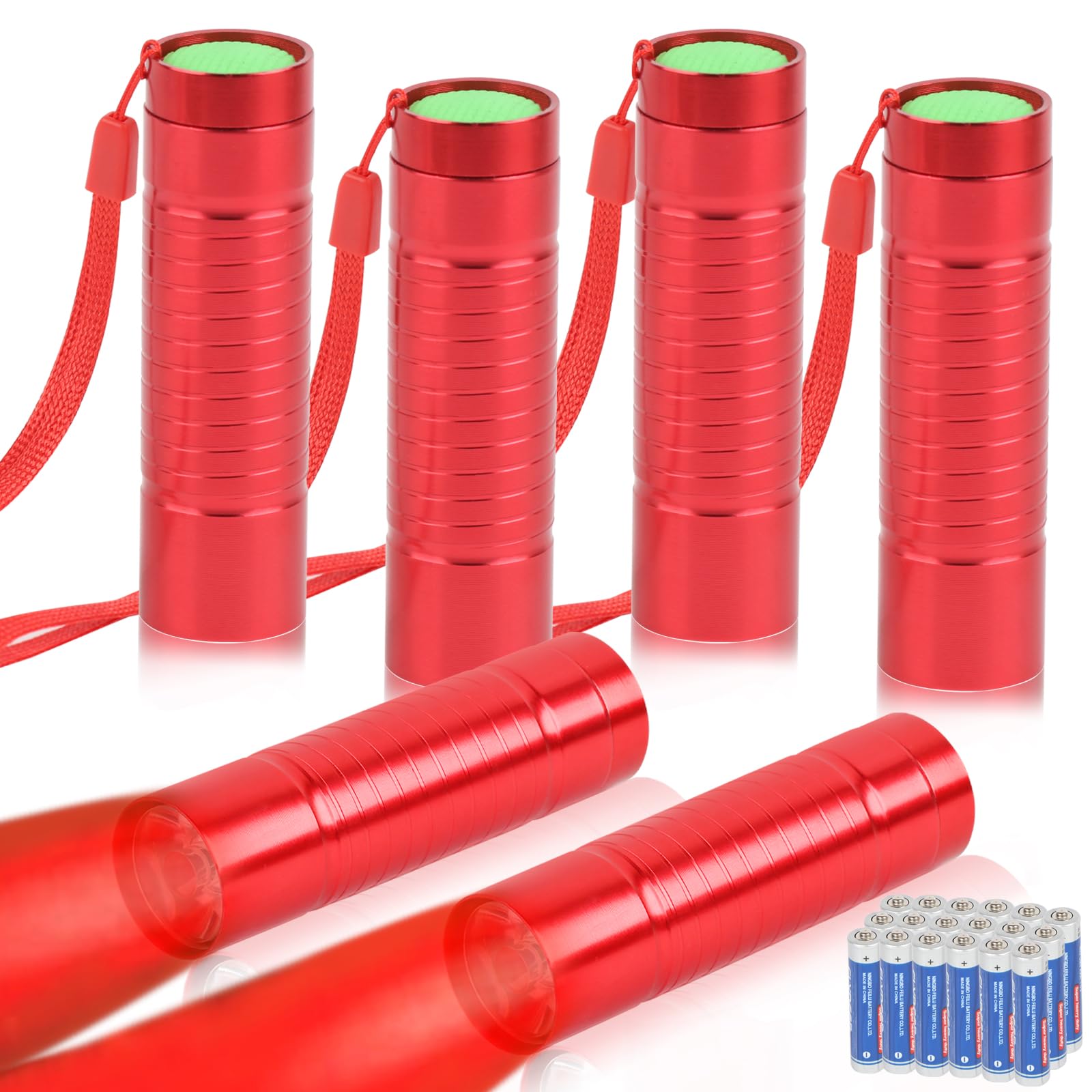Hilngav 6 Pack Red Light Led Flashlight Mini, Red Flashlight Red Torch For Astronomy, Aviation, Night Observation And Animal Observation
