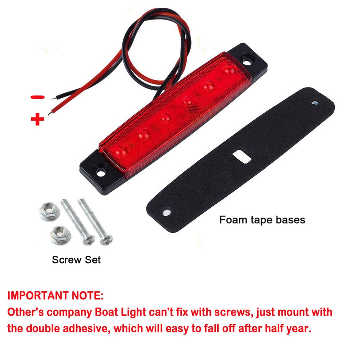 Shangyuan Led Interior Boat Lights, Utility Slim Strip Bar Light Fit Courtesy Lighting Cockpit Lights Navigation Light Red (Pack Of 2)
