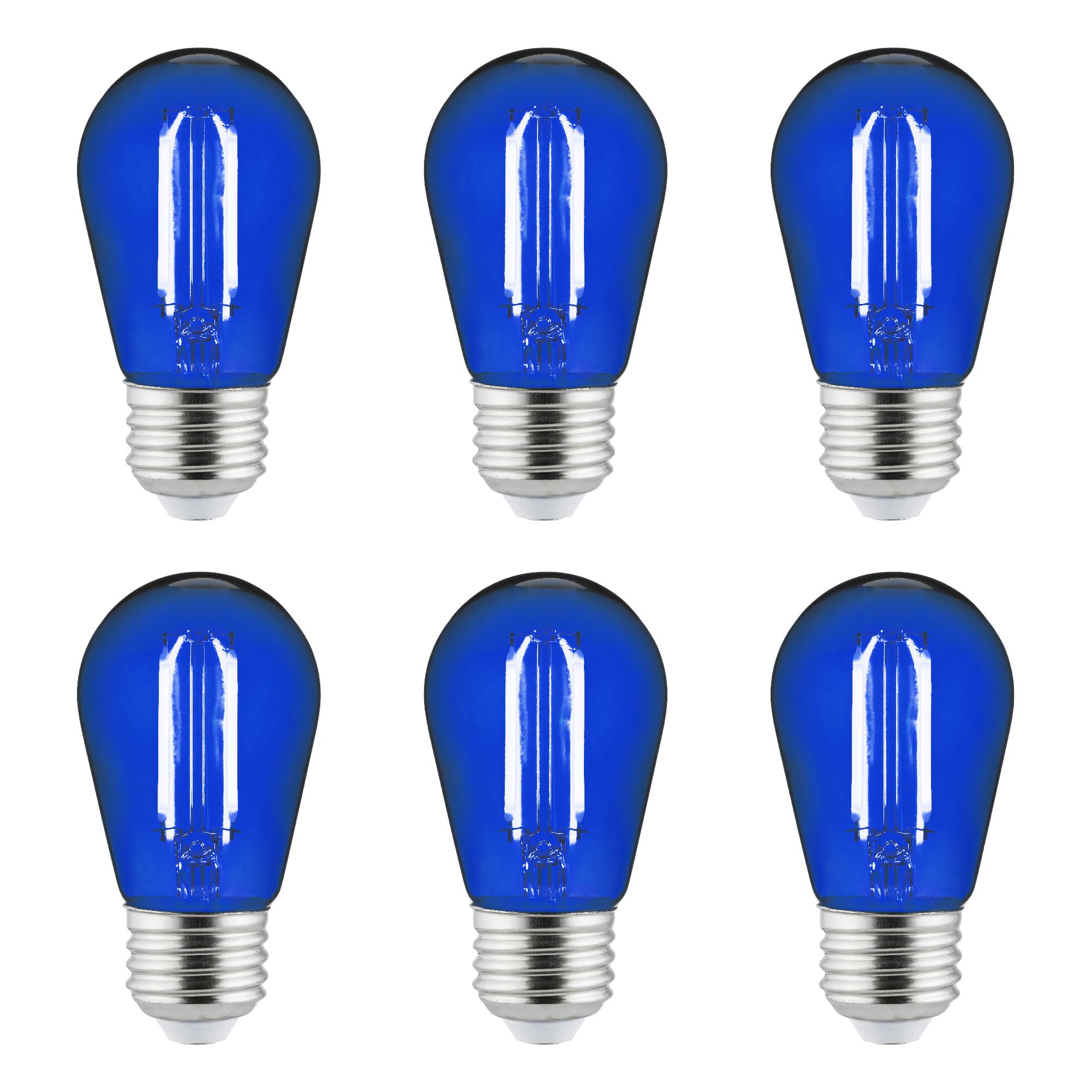Sunlite LED S14 String Light Bulb, 2 Watts (25W Equivalent), Medium E26 Base, Party Decoration, Holiday Lighting, Transparent, D