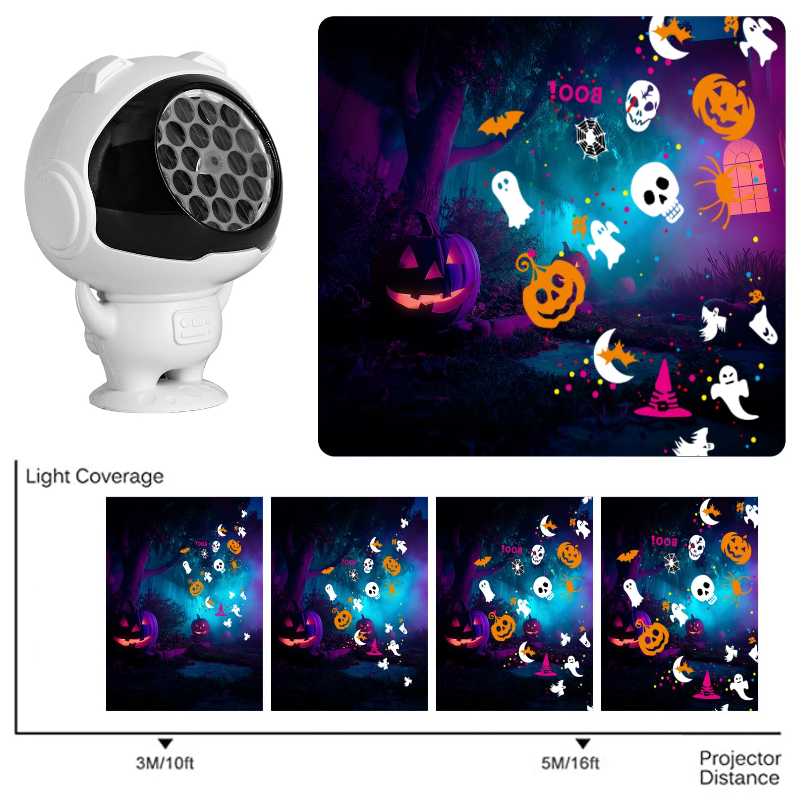 Halloween Projector Lights Outdoor/Indoor  Led Lights Projector For Halloween Decorations  Holiday Projector For Halloween Party 2025 Upgrade Halloween Indoor For Home Halloween Gift