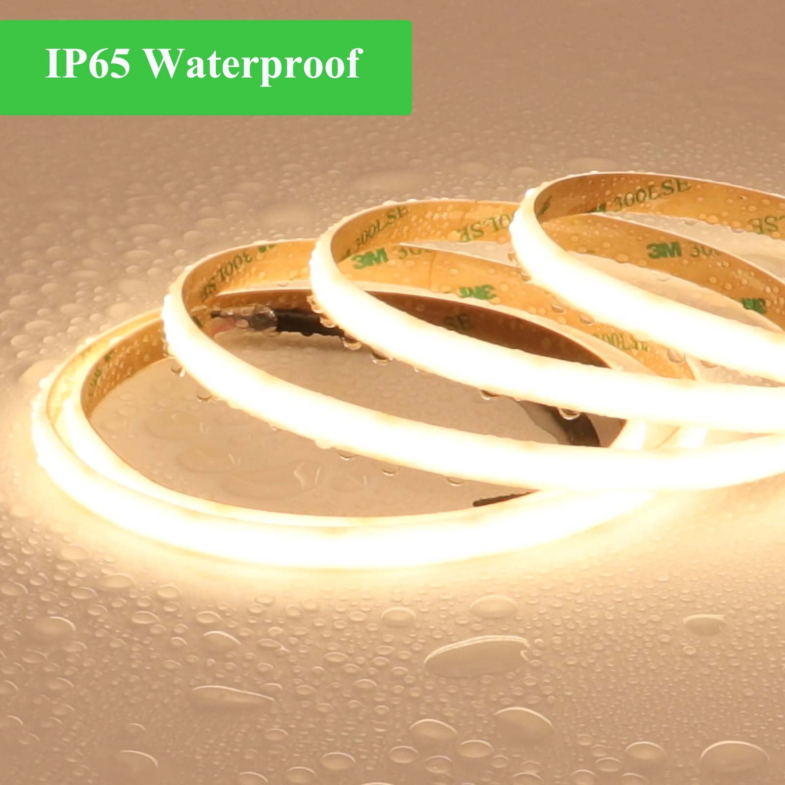Joylit 24V Diffused Led Strip Lights Dual Row 16.4Ft 560Leds/M 3000K Warm White Ip65 Waterproof, Ce Ul Professional 601Lm/Ft Sup