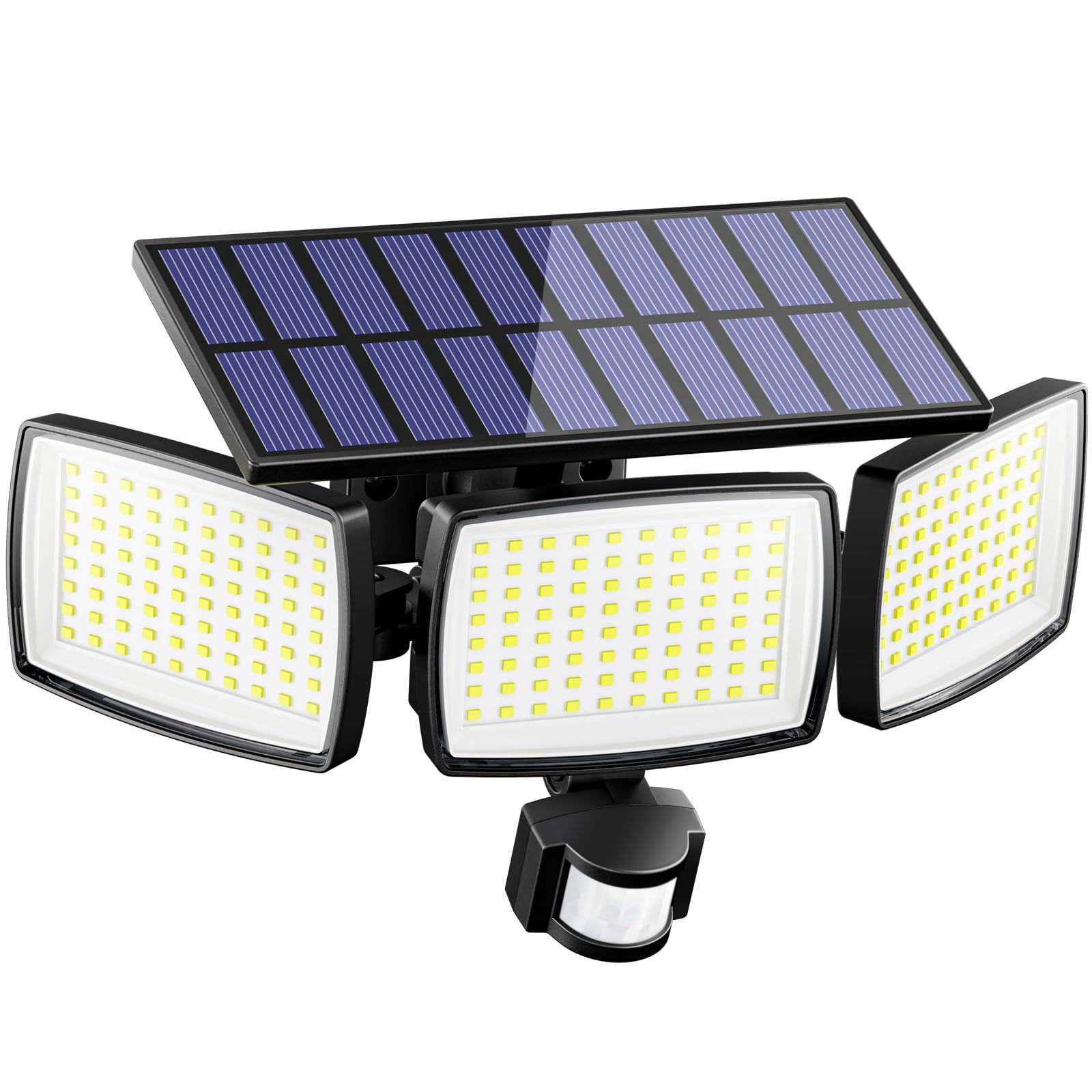 Solar Lights Outdoor 240 LED 3000mAh Motion Sensor Flood Lights IP65 Waterproof Security Lights for Outside 270 Wide Angle Wall 