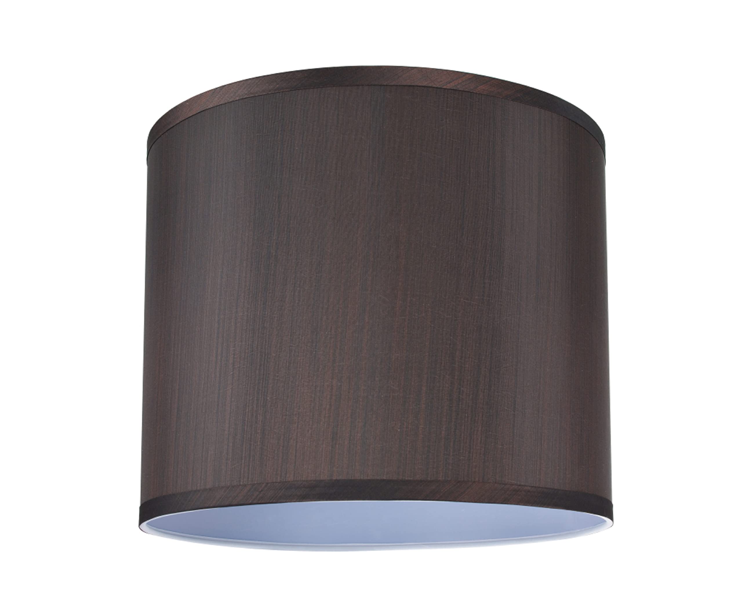 Aspen Creative Drum Lamp Shade, Dark Brown, Synthetic Fabric, 12in Wide, Model 31086A