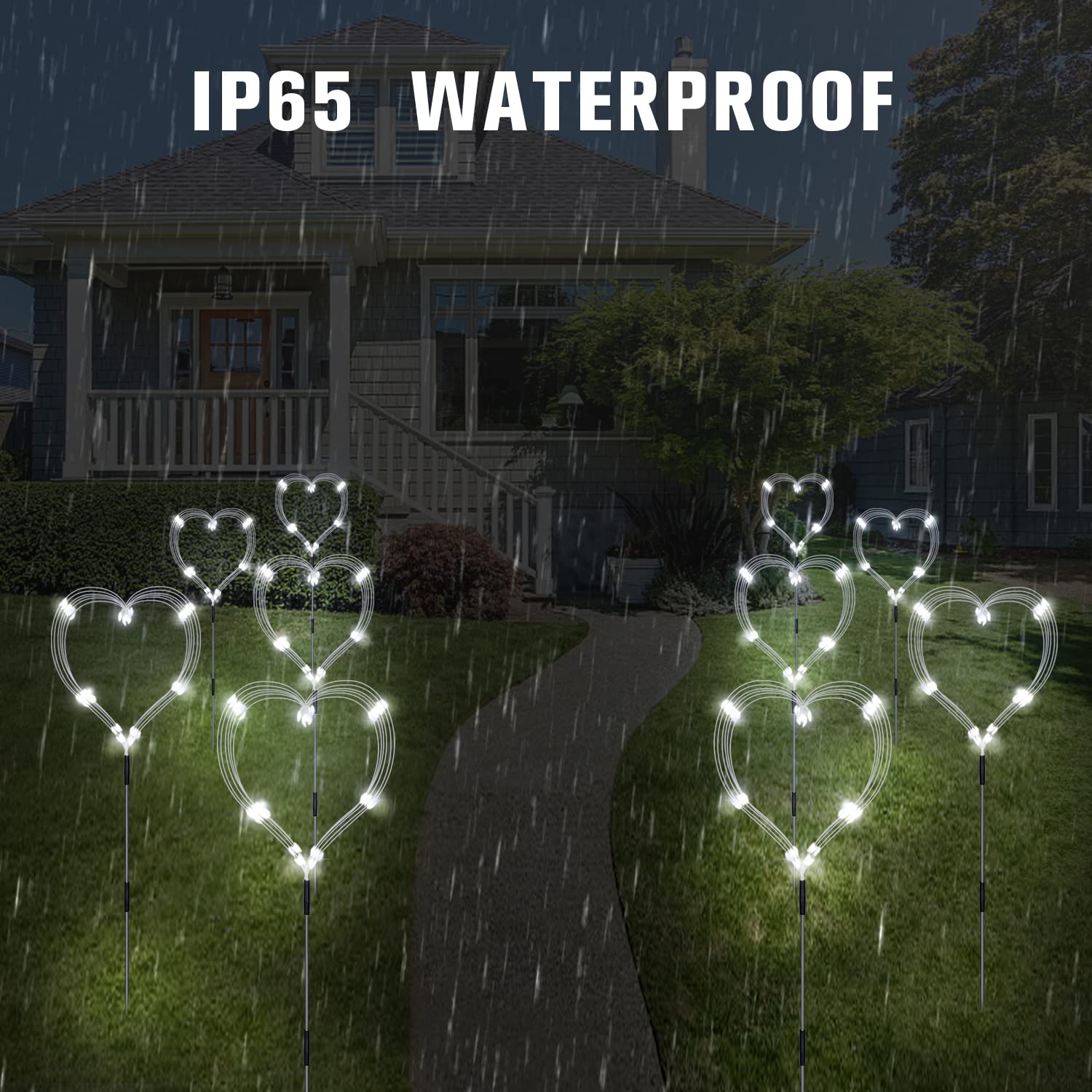 8 Pack Outdoor Solar Garden Lights, Firework Lights Solar Powered 8 Modes, Solar Landscape Lamp Outside Decor With Remote Control,120 Led Waterproof Diy String Lights For Yard Pathway Decoration