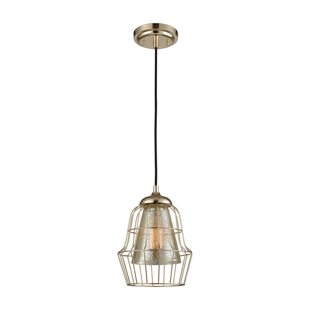 Elk Home Yardley 8'' Wide 1-Light Mini Pendant - Polished Gold Metal Lighting Fixture