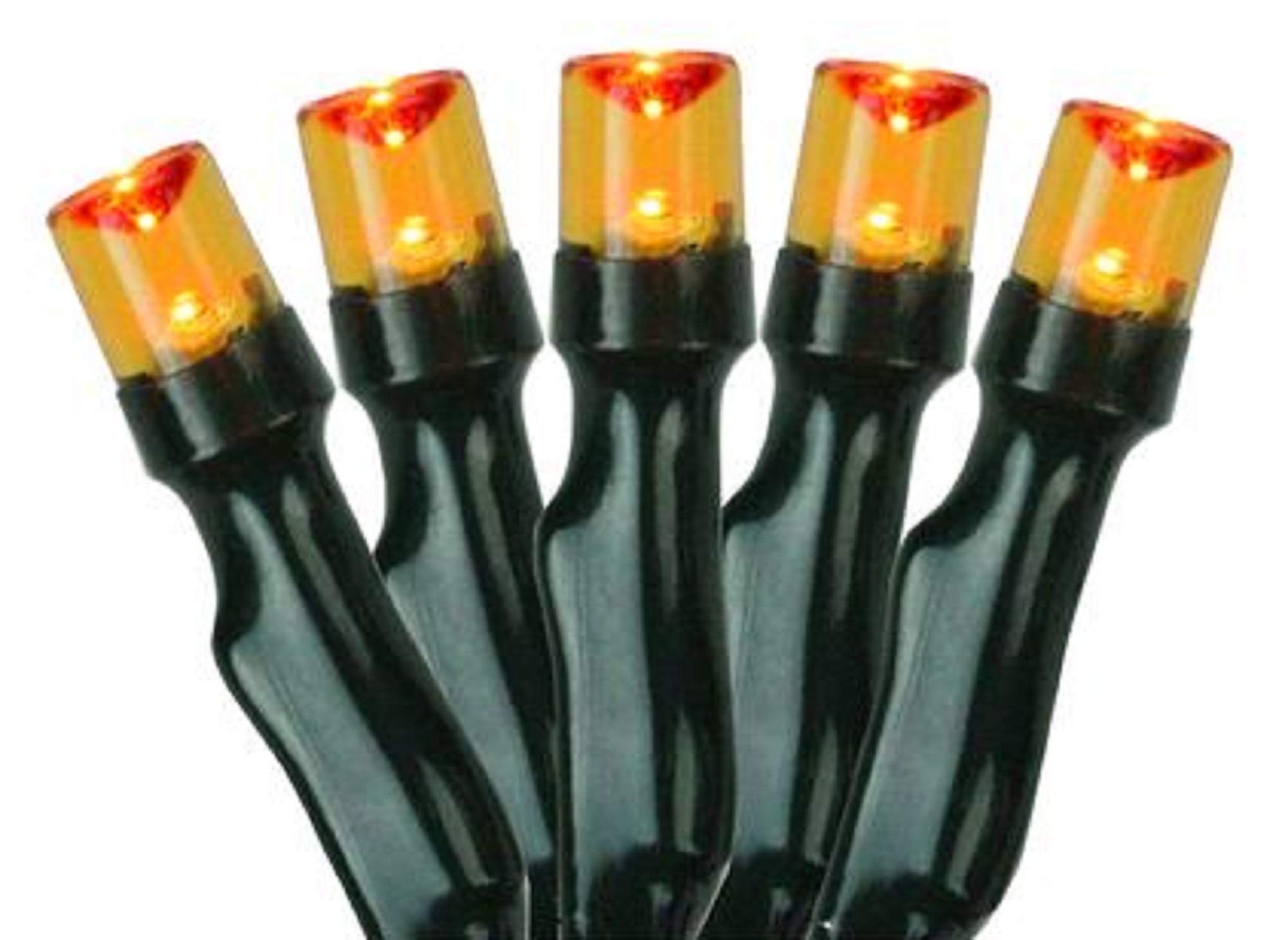 Northlight LED Christmas Lights - Battery Operated, 20 Count, 9.5 Black Wire, Orange
