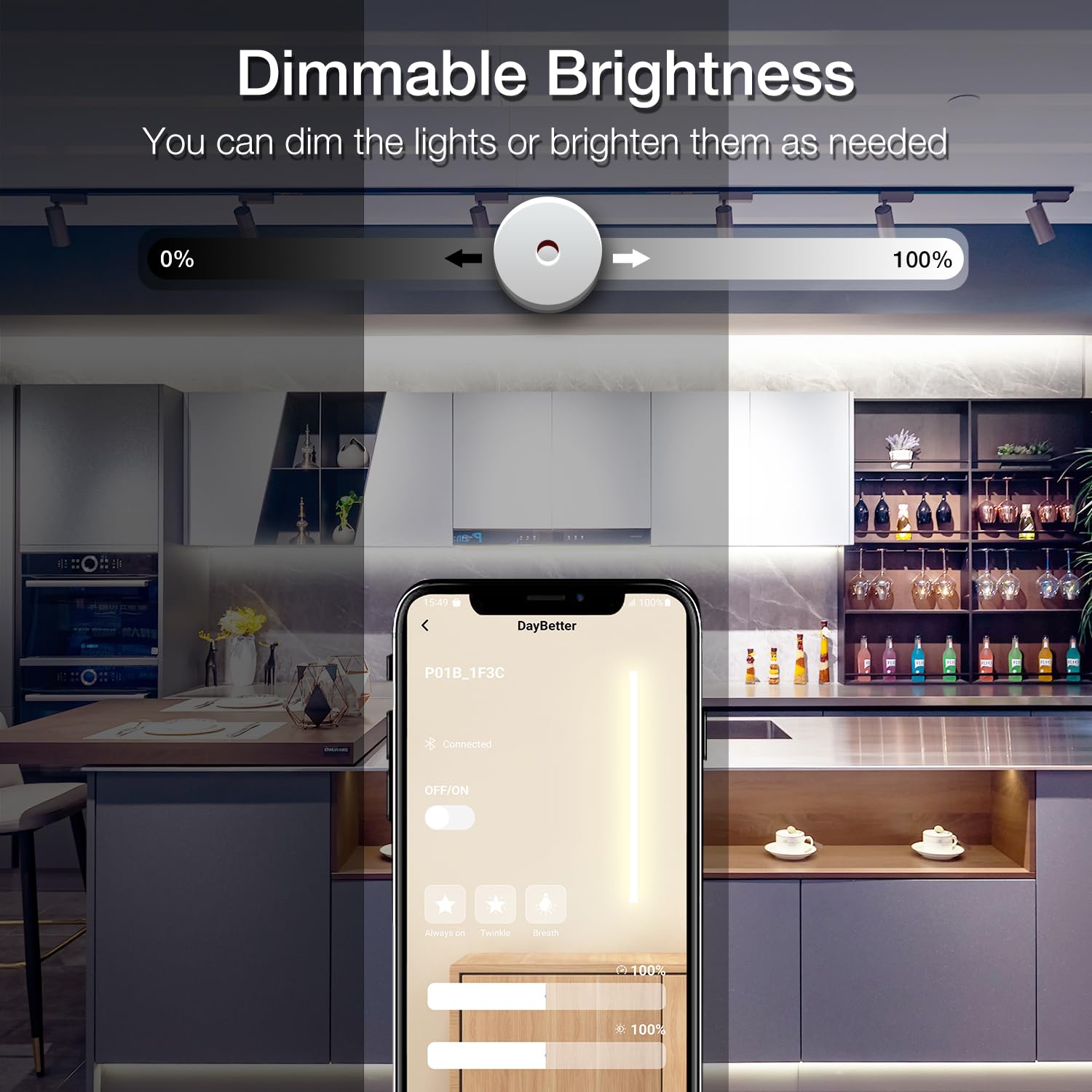 Daybetter Cob Led Strip Lights, 32.8 Ft/10 M 3200 Leds Bright Daylight White Led Light Strips With Remote And App, 6500K Dimmabl