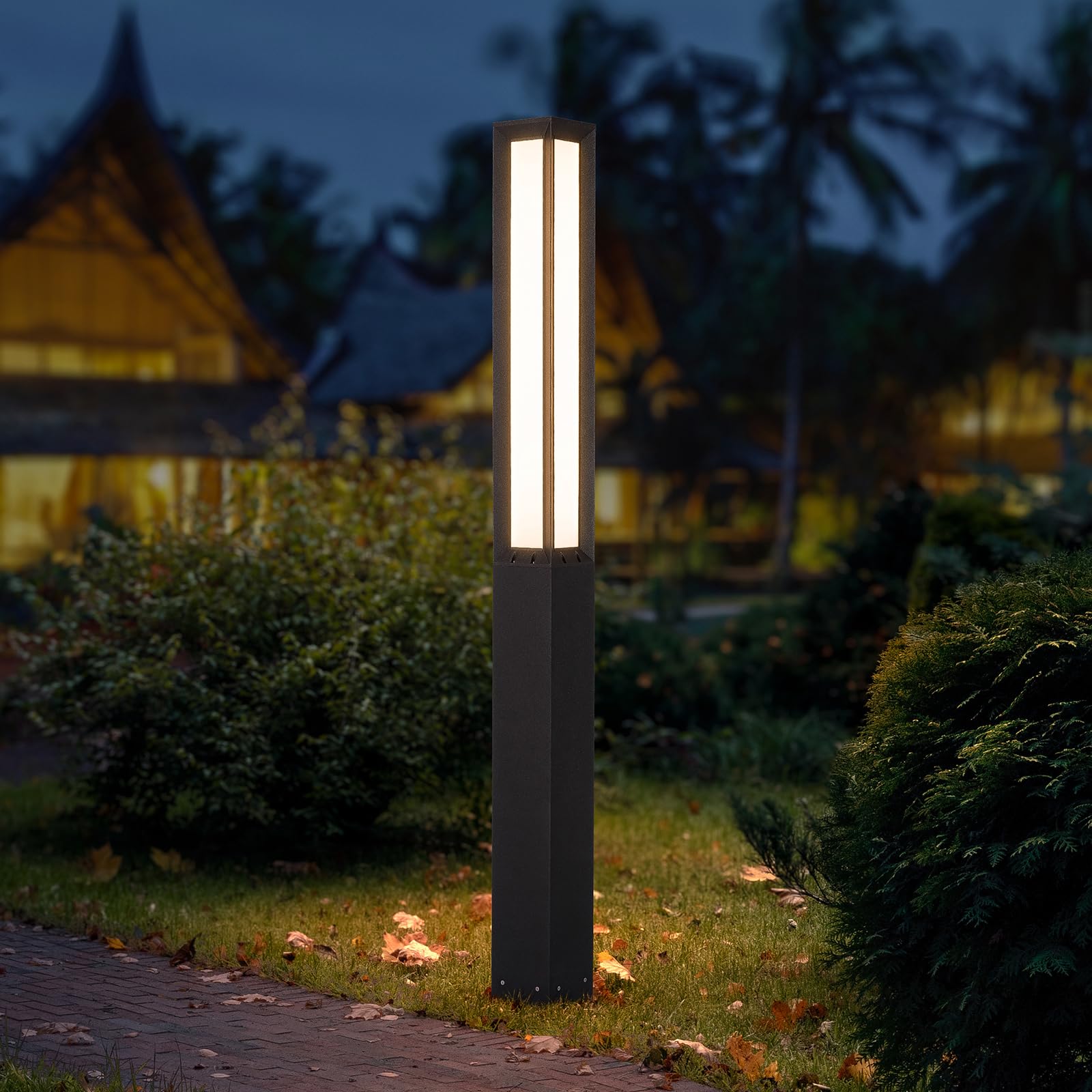 PAKEDANDUN Outdoor Pathway Lights, 71 Inches Tall Bollard Light, 3000K Landscape Path Lighting, Large Mordern Led Bollards, IP65