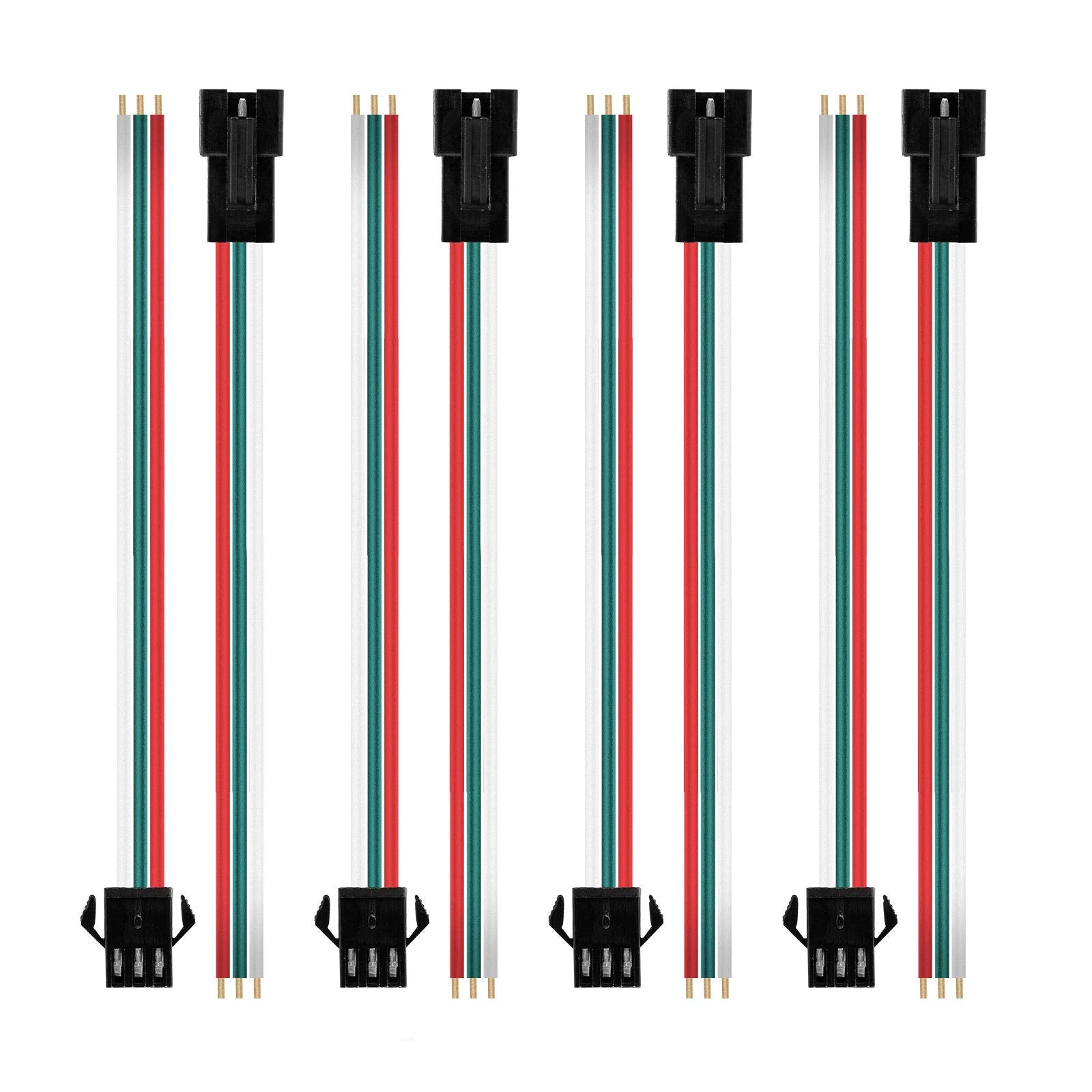 BTF-LIGHTING JST SM 3 Pin Connectors for WS2812B LED Strips, Copper, 15cm, 22AWG, 3PIN-SM