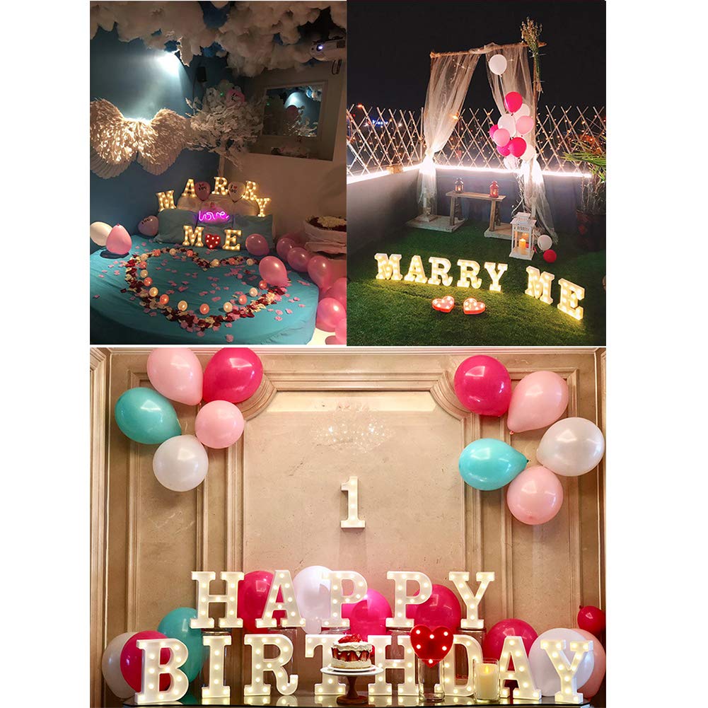 MUMUXI Light Up Letters and Numbers | Battery Powered | Bright for Weddings, Birthdays, Parties | Acrylonitrile Butadiene Styrene | 8