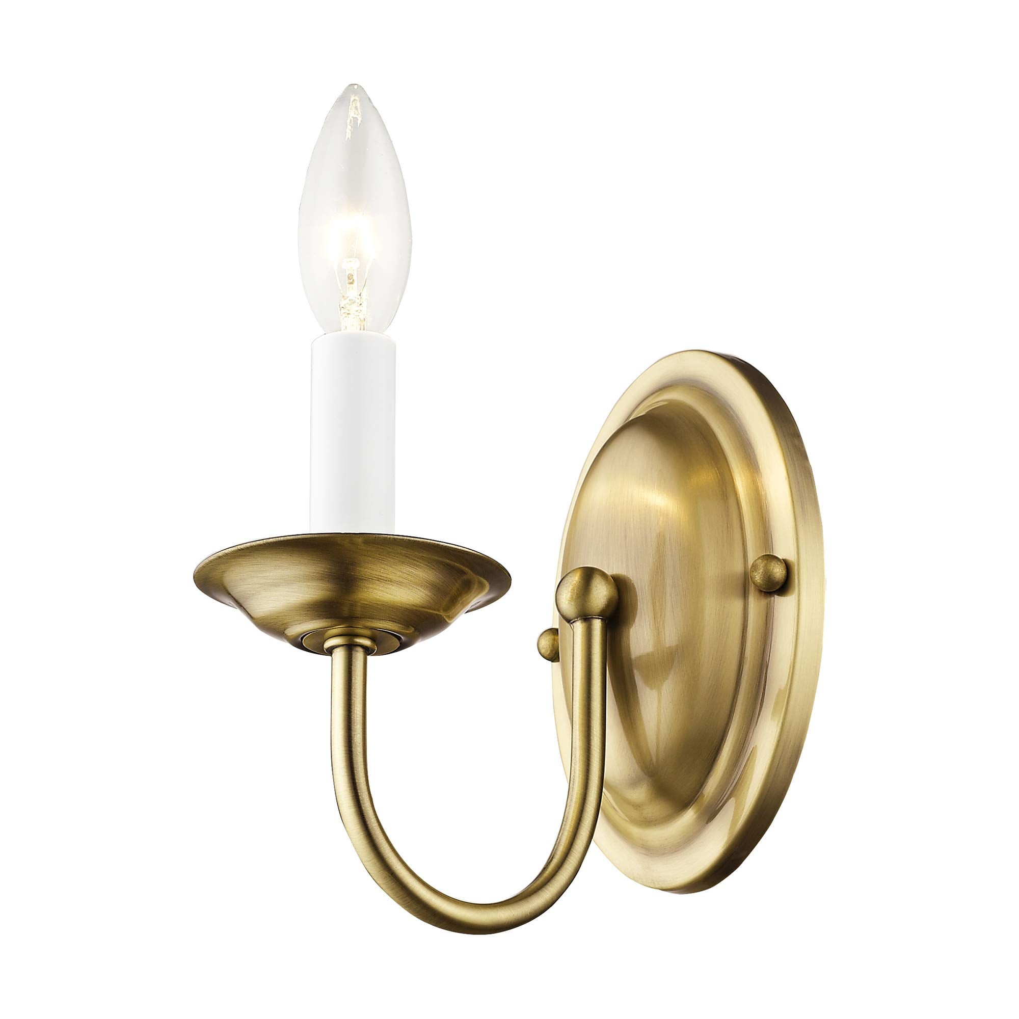 Livex Lighting Wall Sconce, Antique Brass, Metal, Model 4151-01, 4.25inW x 7inH