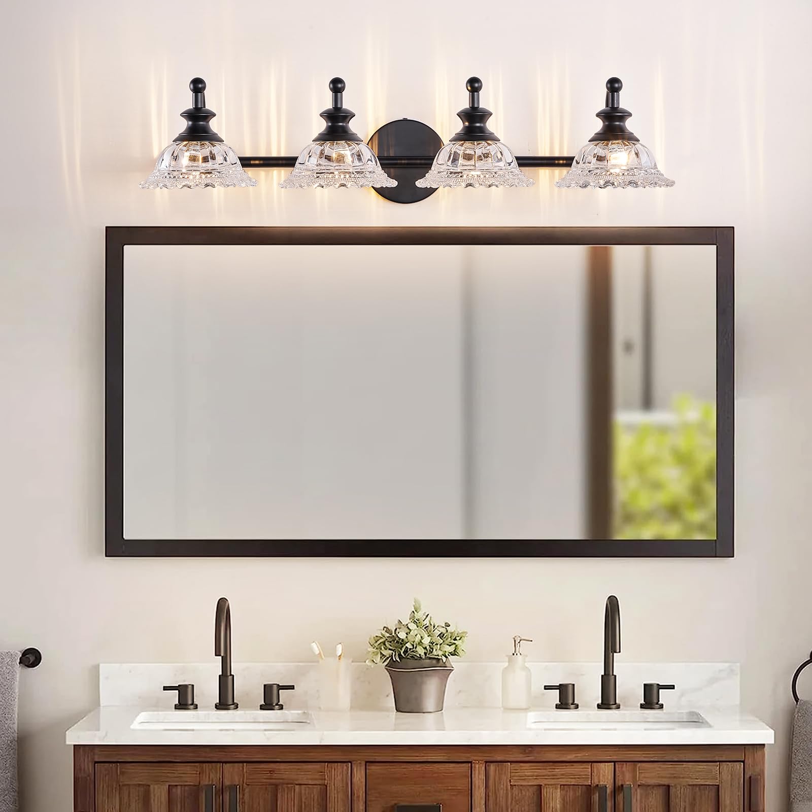 Xiedun Black Bathroom 29.7'' Vanity Light Farmhouse Vanity Lights Vanity Lighting Fixtures
