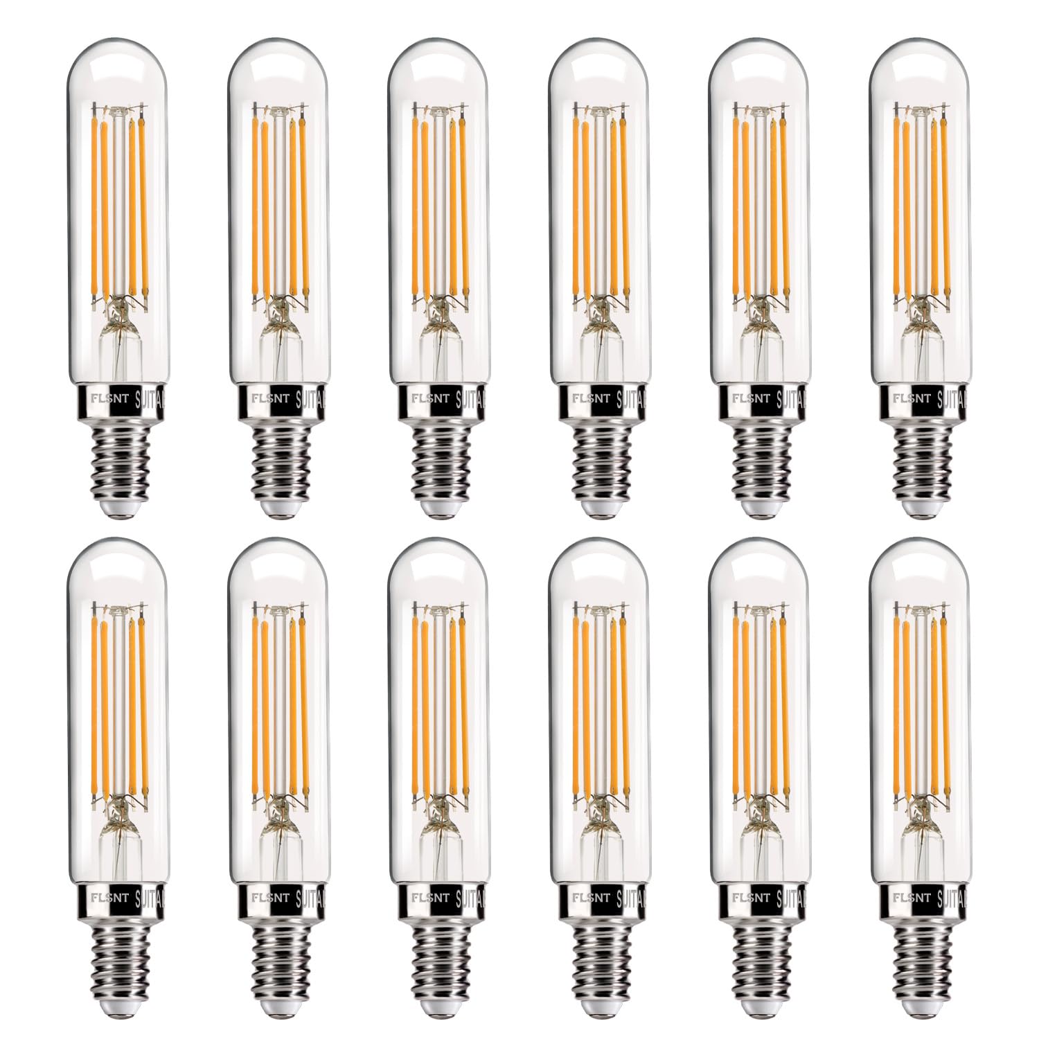 Flsnt 60W Equivalent Candelabra Led Light Bulbs, Dimmable T6/T25 Led Chandelier Bulbs, Cri 82, 2700K Soft White, E12 Base, 500Lm