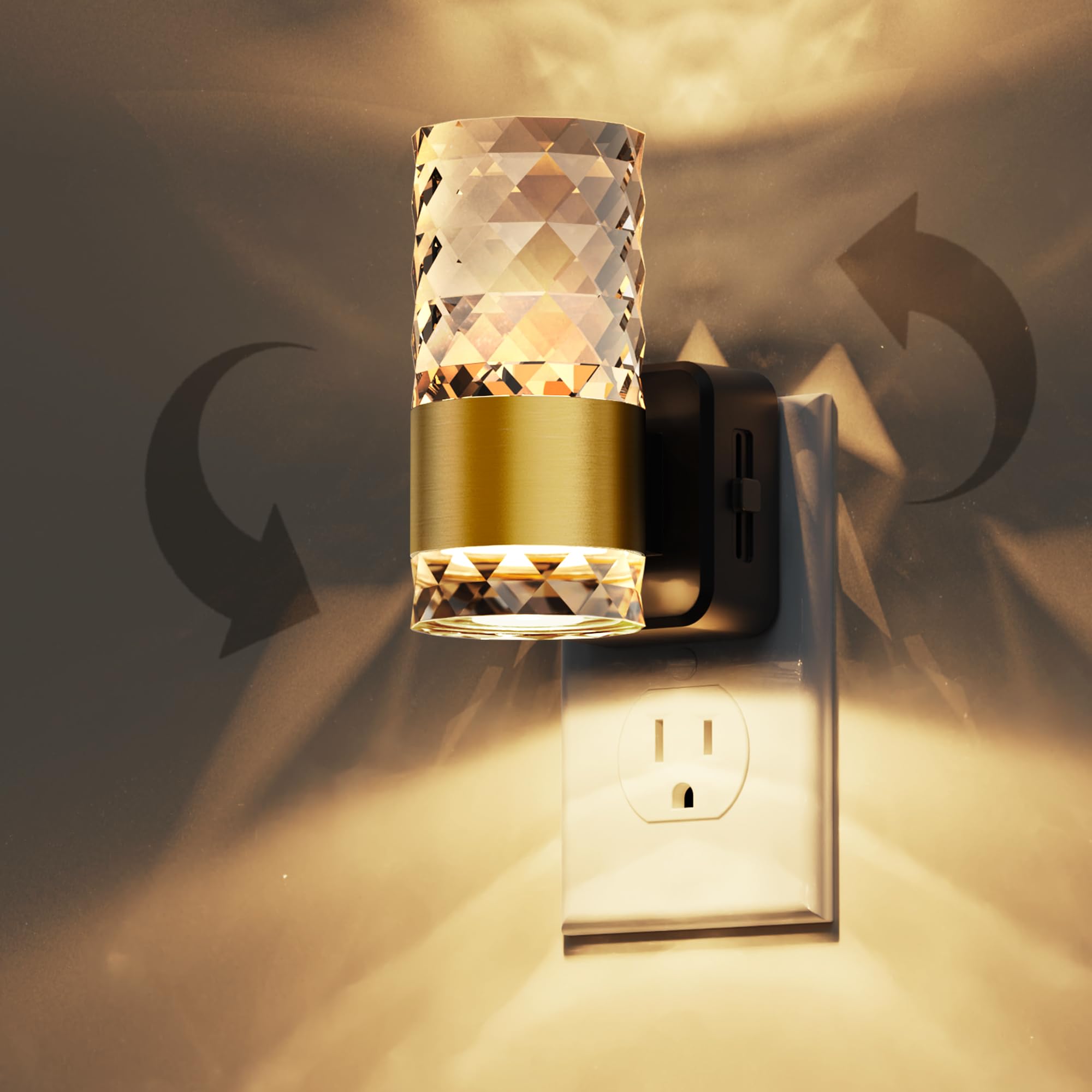 L LOHAS LED Night Light  Modern Night Lights Plug into Wall  3000K Soft Warm 0-100LM Adjustable Night Lights Automatic Nightlights Plug in with Dusk to Dawn Sensor for Rooms Bathroom Hallway Decor