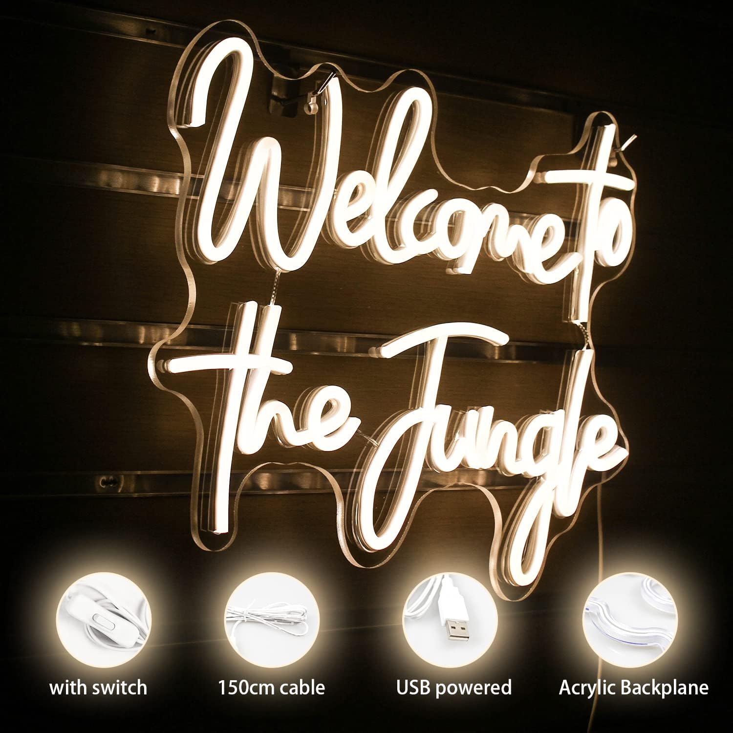ineonlife Neon Sign - Warm White LED Lights for Bedroom Decor, USB Powered Acrylic Wall Hanging, Perfect for Parties and Weddings