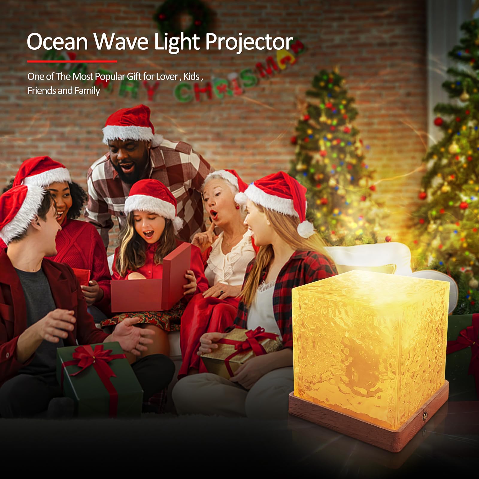 Ocean Wave Projector, 16 RGB Colors Cordless Rechargeable Northern Lights Lamp, Aurora Lamp with 30 Lighting Modes, Rotating Wat
