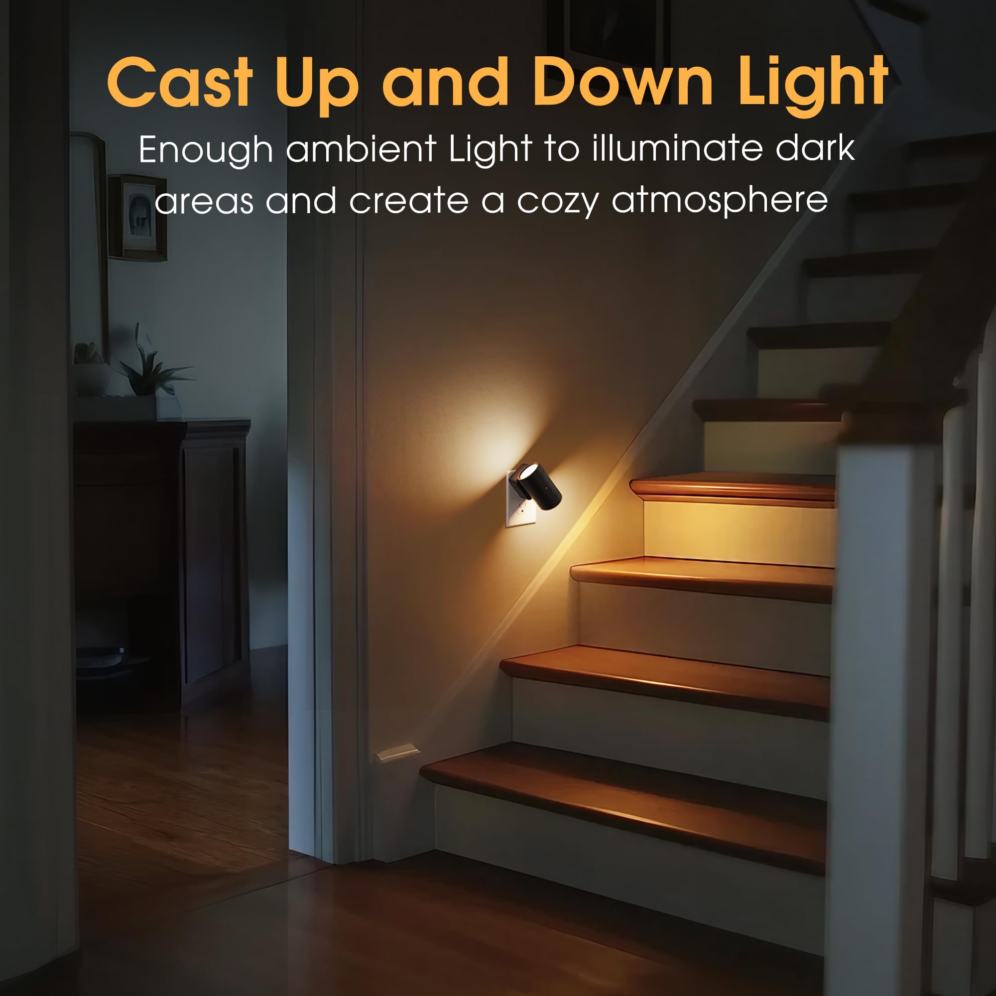 Briignite Dusk to Dawn Night Light, Dimmable, 2 Pack, Black-3CCT, Model BRGY15508US-2 for Hallway, Bedroom, Bathroom, Stair