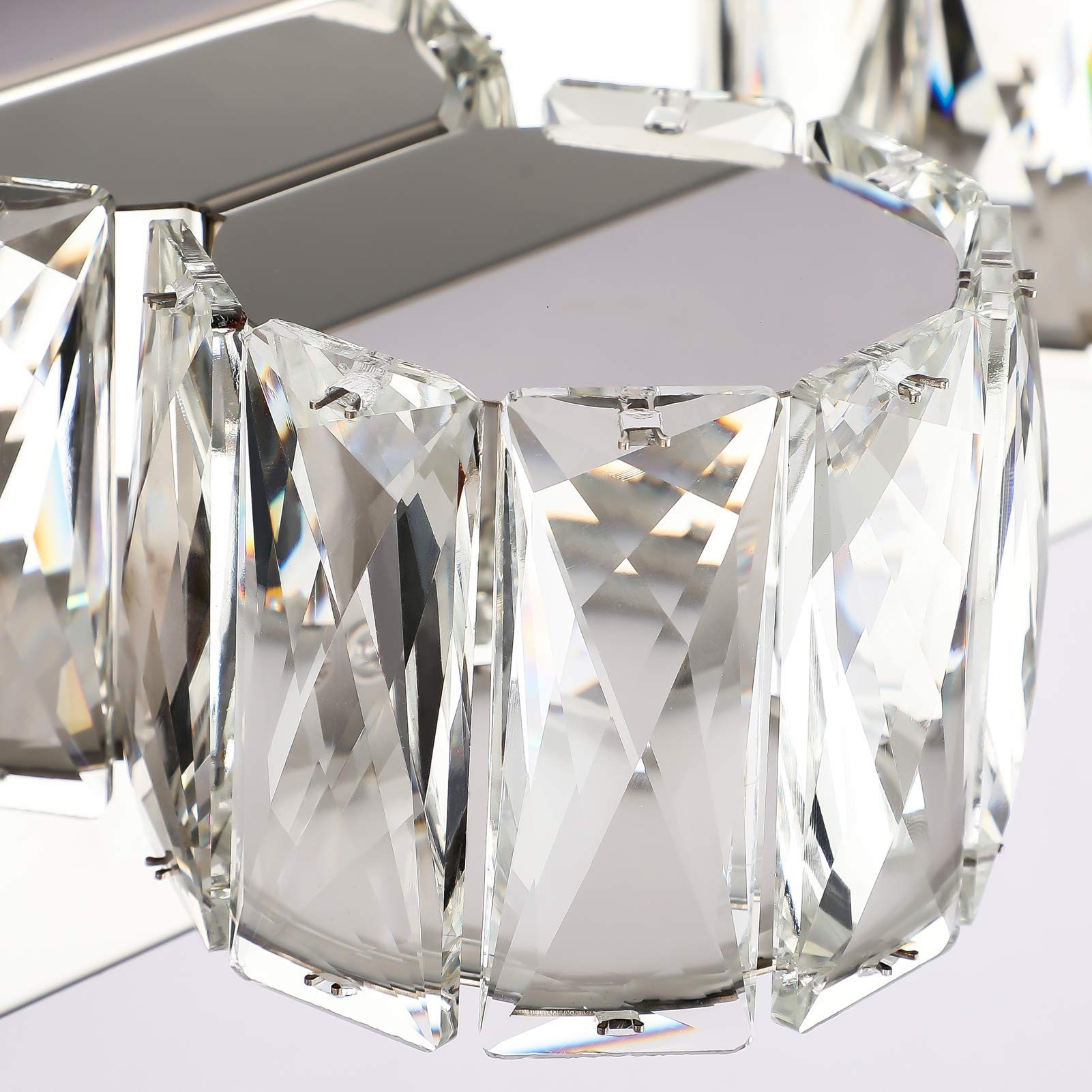 Aipsun 6-Light Crystal Vanity Light Fixture, Modern LED Bathroom Lighting, 41in, White Light 6000K, Model 8271-6T