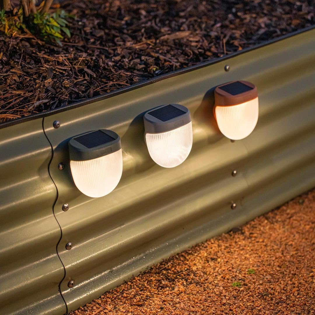 Vego garden Solar Garden Lights, IPX4 Waterproof, 4 Pack, Rippled-Olive Green, Model VSGLPG-2