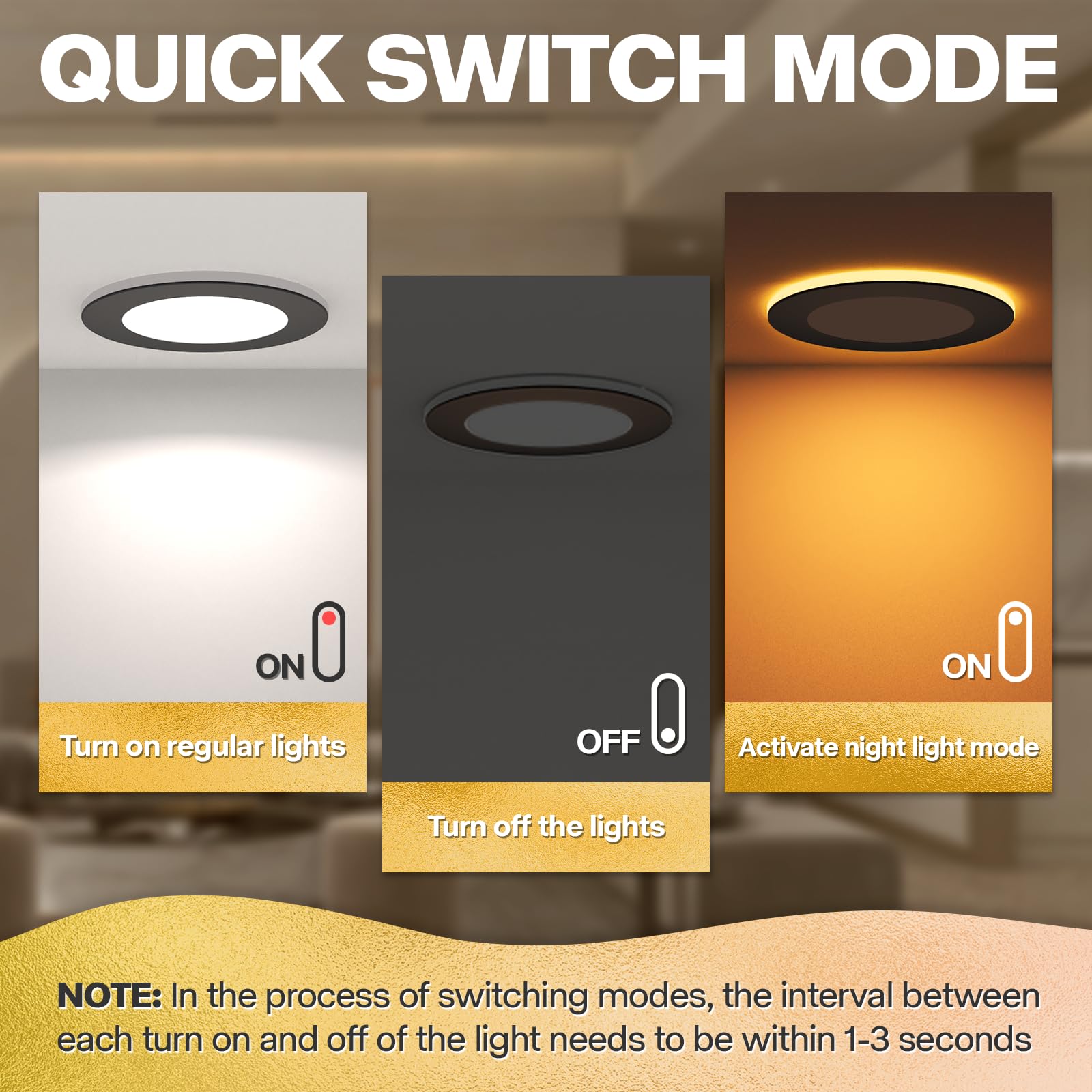 2 Pack Black Recessed Lighting 4 Inch With Night Light, 5Cct 4 Inch Led Recessed Lights 2700K-6000K Selectable, Dimmable 9W 700L