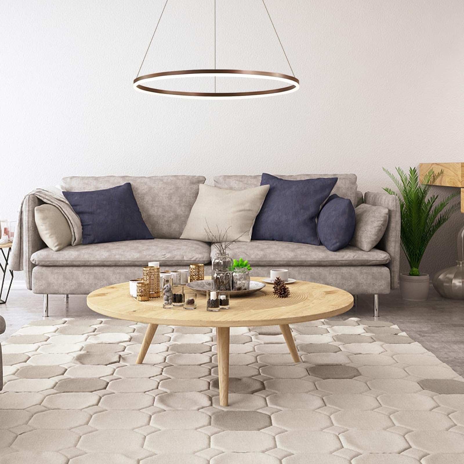 Lightinthebox 23.6&quot; Dimmable Led Ring Chandelier - Modern Minimalist Pendant Light For Living Room