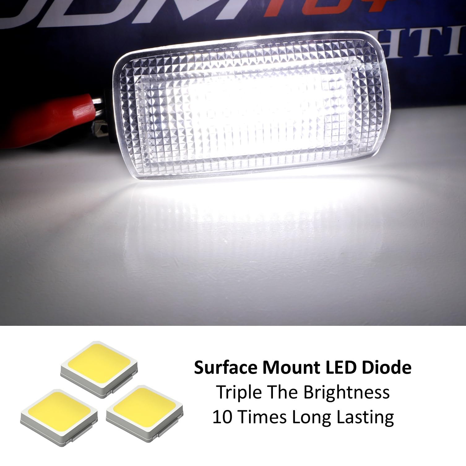 iJDMTOY Full LED Side Door Courtesy Light Assy for Lexus & Toyota, 18-SMD Xenon White LED, Clear Lens