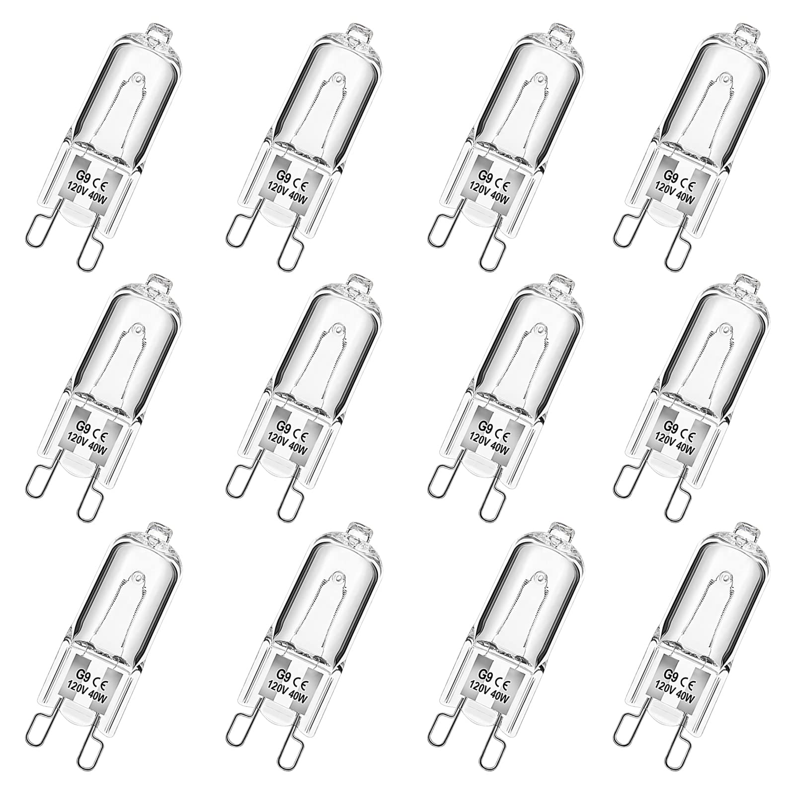 Weshlmpo G9 Halogen Light Bulbs 2 Pin 120V 40W, Dimmable Long Lasting T4 Jcd Type, G9 Bulb For Chandeliers, Microwave Oven, Rang