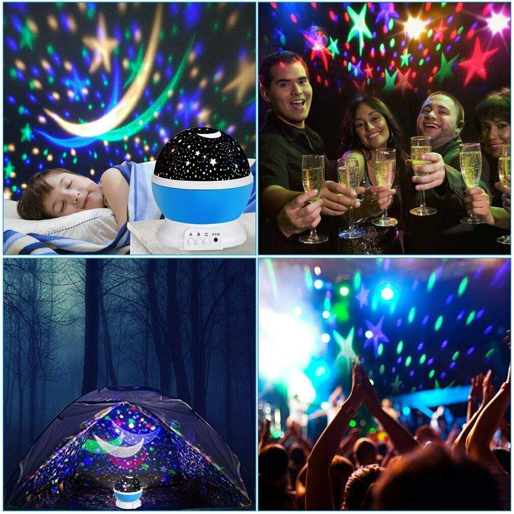 Tmango Moon Star Projector Light, 9 Colors Conversion with 360 Degree Rotation, Room Decoration Night Lighting Gift for Children