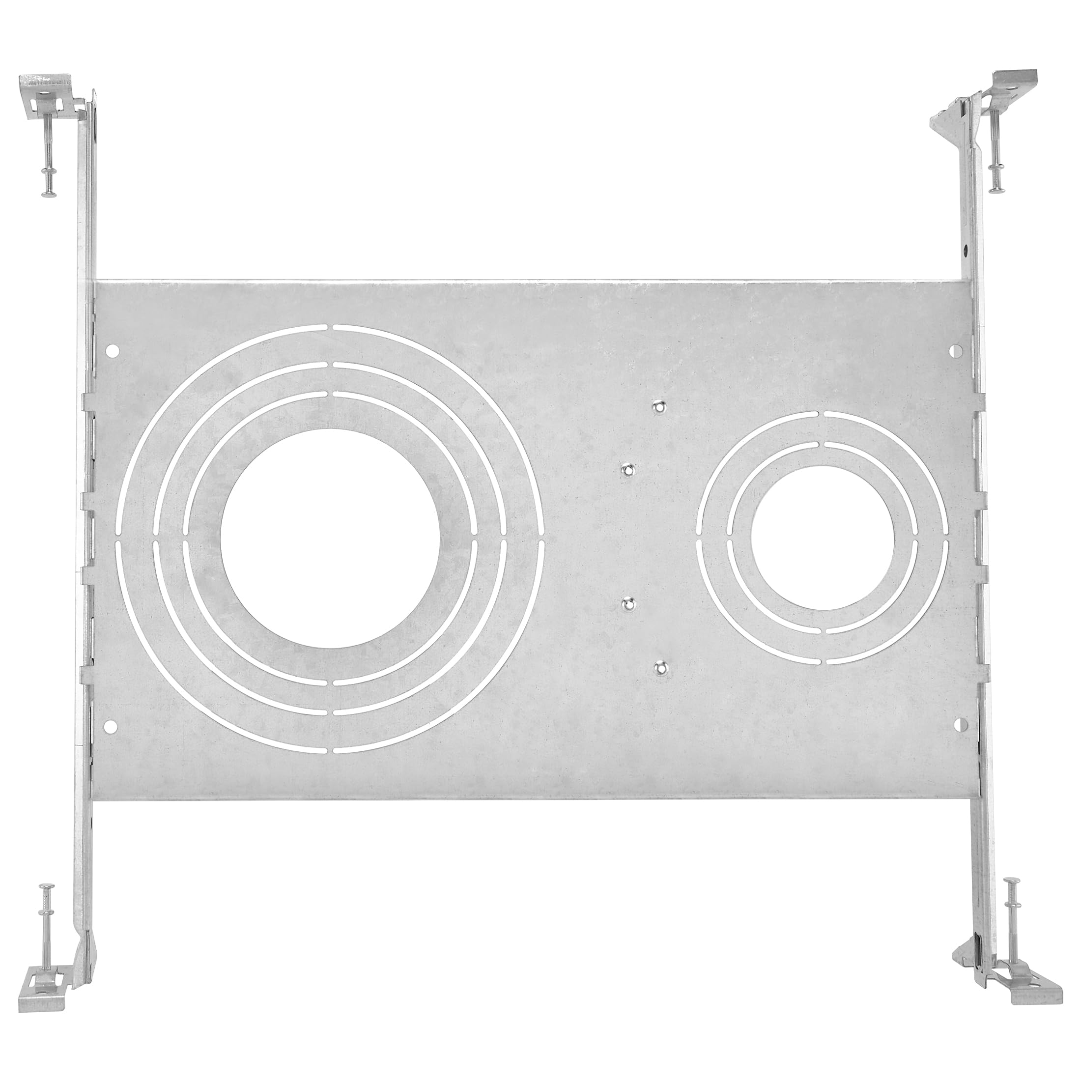 Maxxima Universal Slim Downlight Rough-in Plate, fits 1 / 2 / 3 / 3.5 / 4 / 5 / 6 Inch Downlights, New Construction All in One M