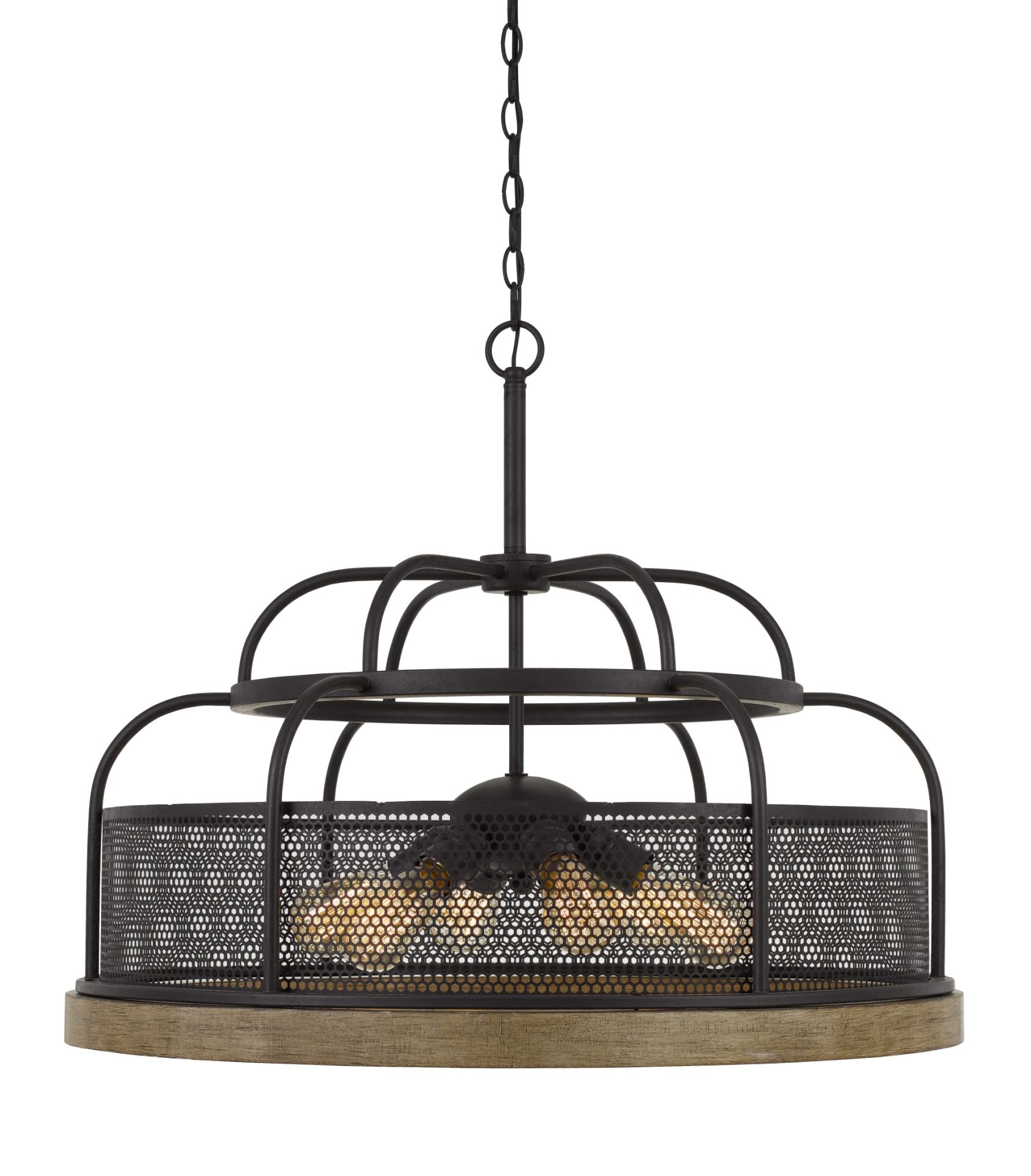 Cal Lighting FX-3706-6 Transitional Six Light Chandelier from Akaki Collection in Bronze/Dark Finish, 24.00 inches,Iron