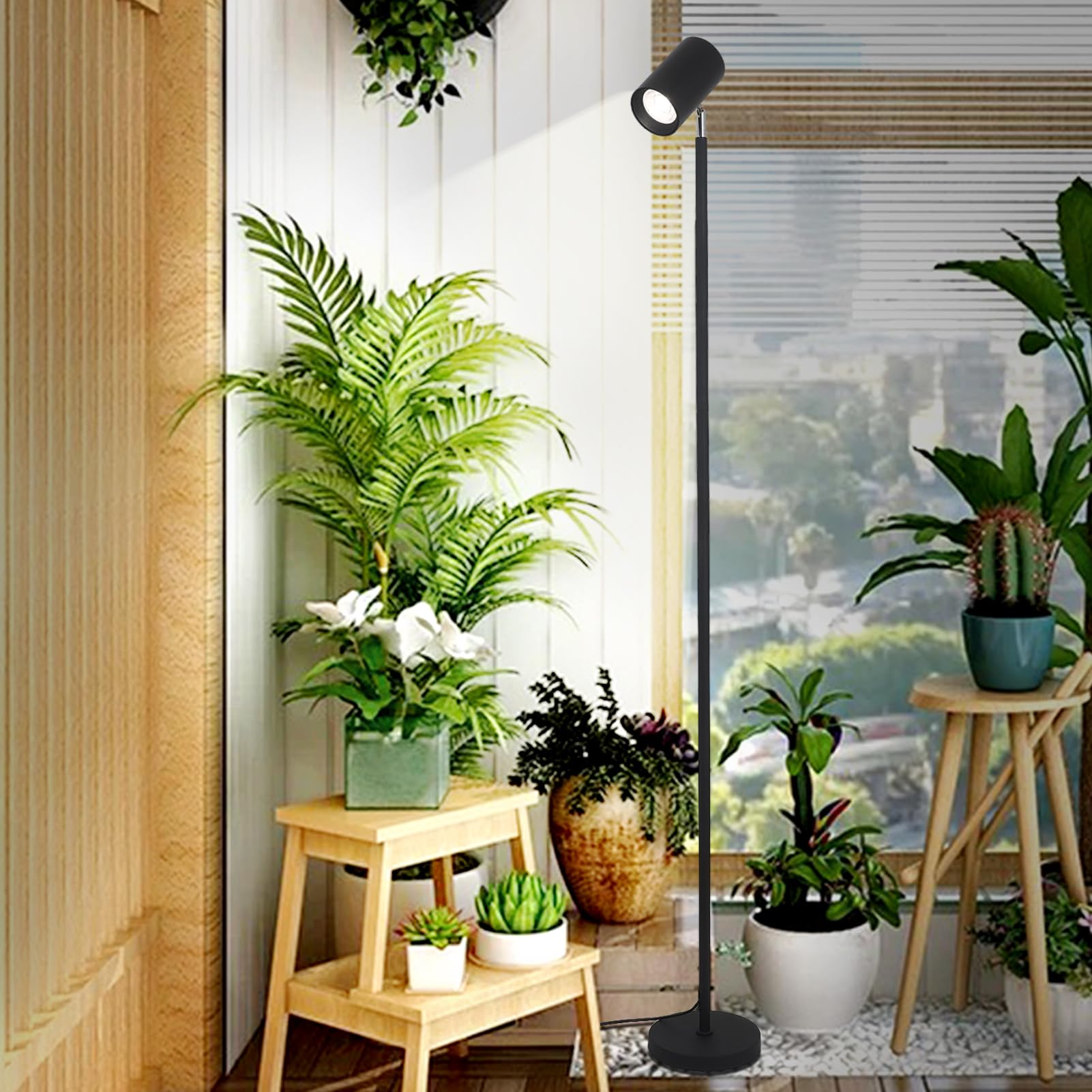 Hmvpl 40W Grow Lights Stand For Indoor Plants Full Spectrum  Standing Plant Light For Indoor Growing With Cob Plant Light Bulb  4/8/12H Timer  Tall Growth Floor Lamp For Large Plant (6 Level Height)