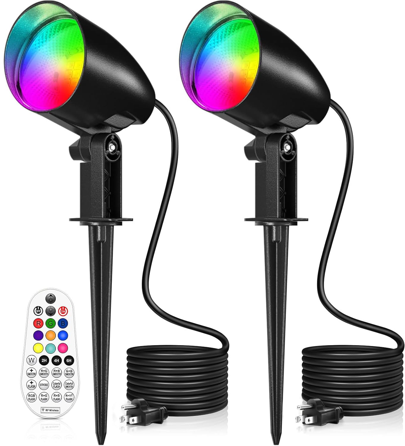 SOROP 20W RGBW Landscape Lighting Spotlight, 1880LM, IP66 Waterproof, Remote Control, 2 Pack, Aluminum, Model ASTA20