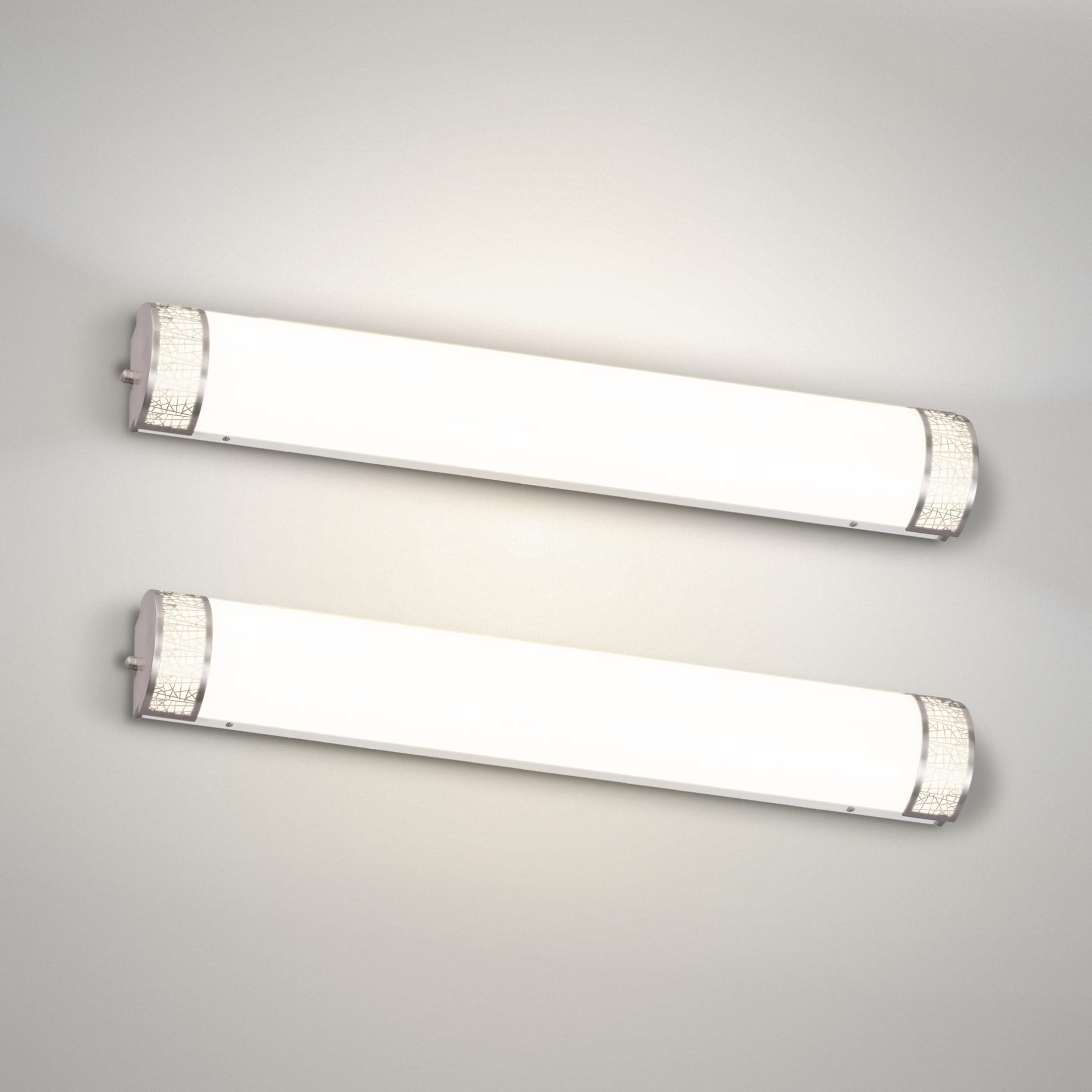 ASD 36 Inch LED Bathroom Vanity Light - Dimmable 30W, Brushed Nickel, 2 Pack, Model A-LOFT-VF-36D30NK-2p