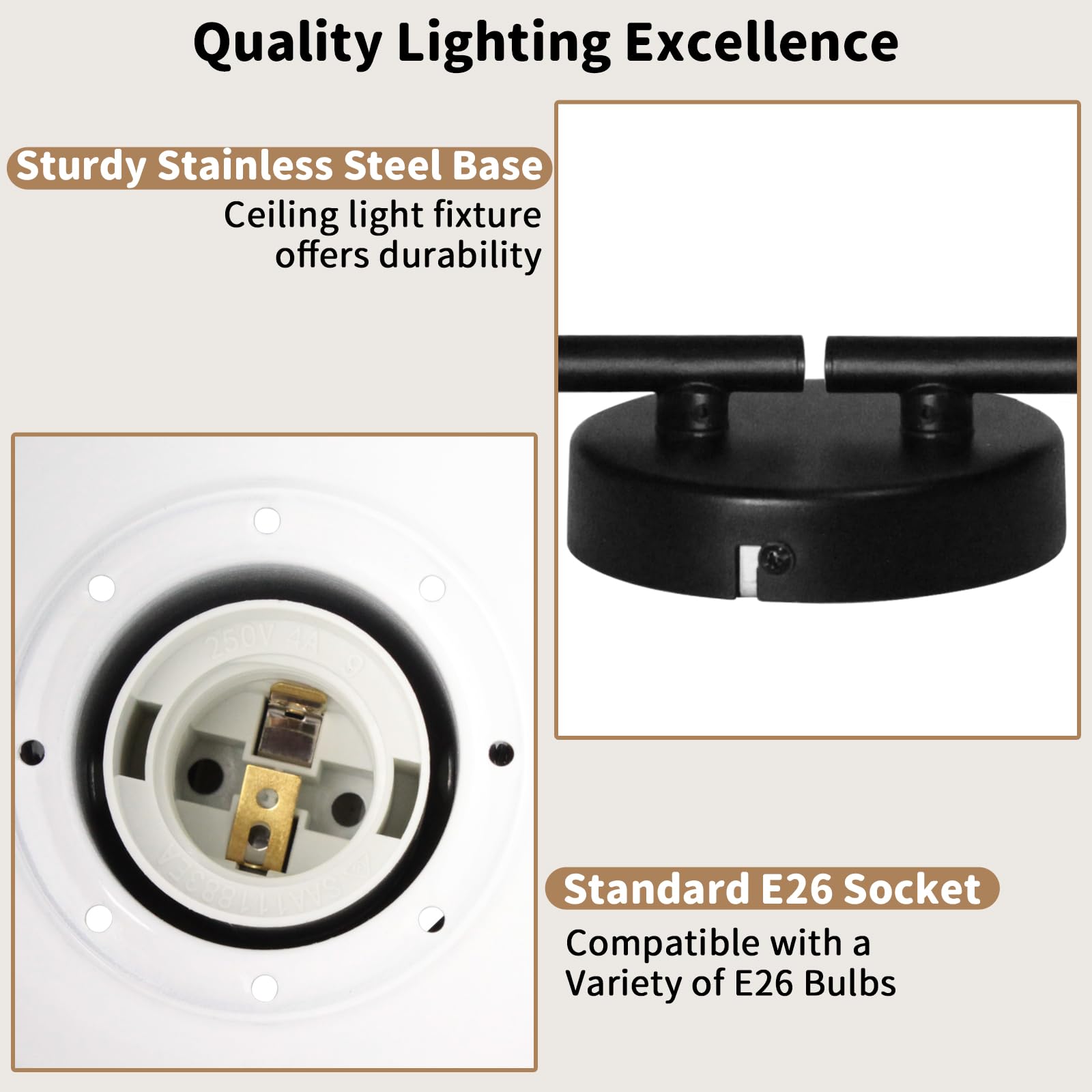 Ltblight 4-Light Track Lighting Fixtures, Rotatable Ceiling Light Kit, Industrial Black Ceiling Spot Lighting Fitting For Kitche