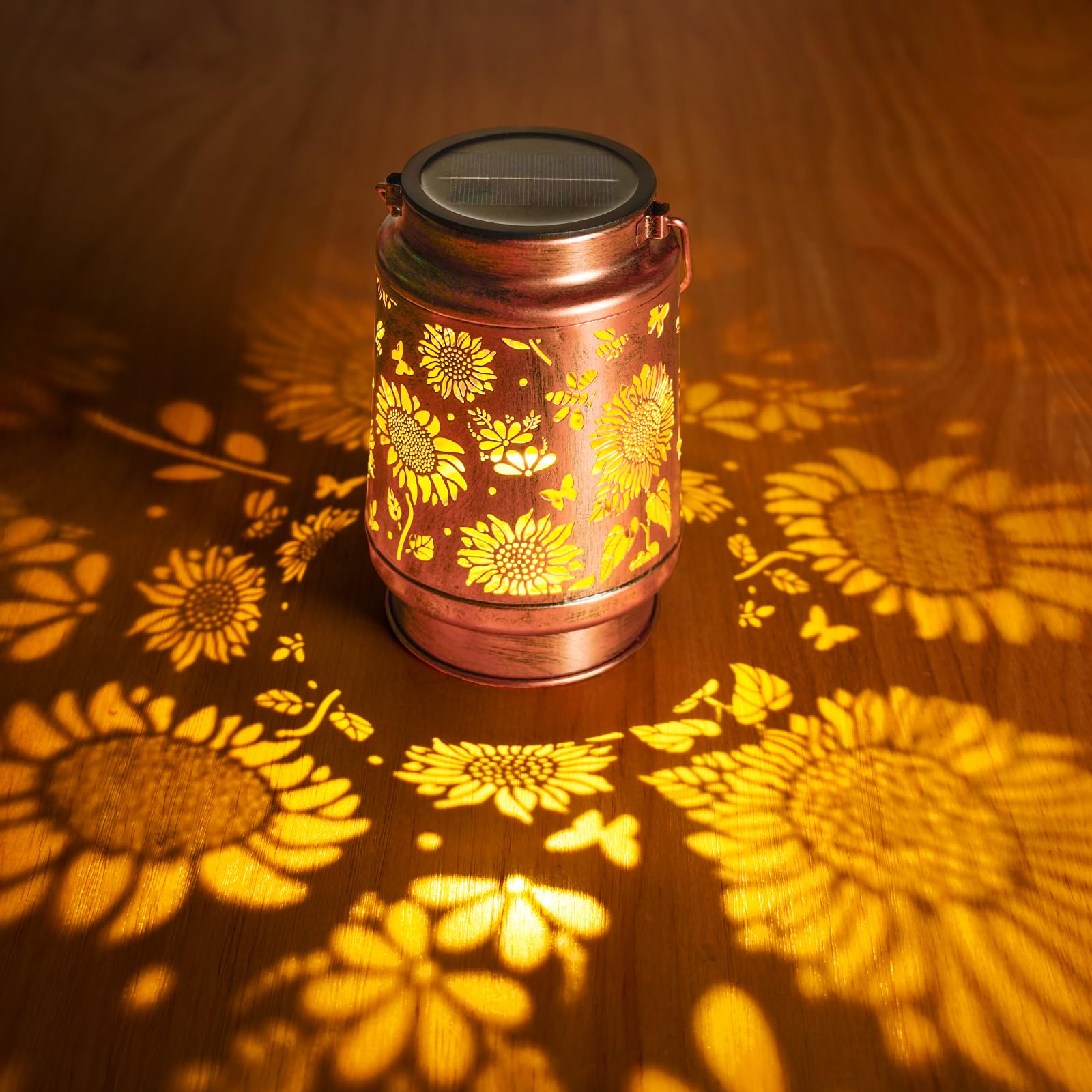 Homemory Christmas Gifts for Women Mom Grandma, Solar Lanterns Sunflower Lights Outdoor Waterproof Garden Decor, LED Hanging Sol