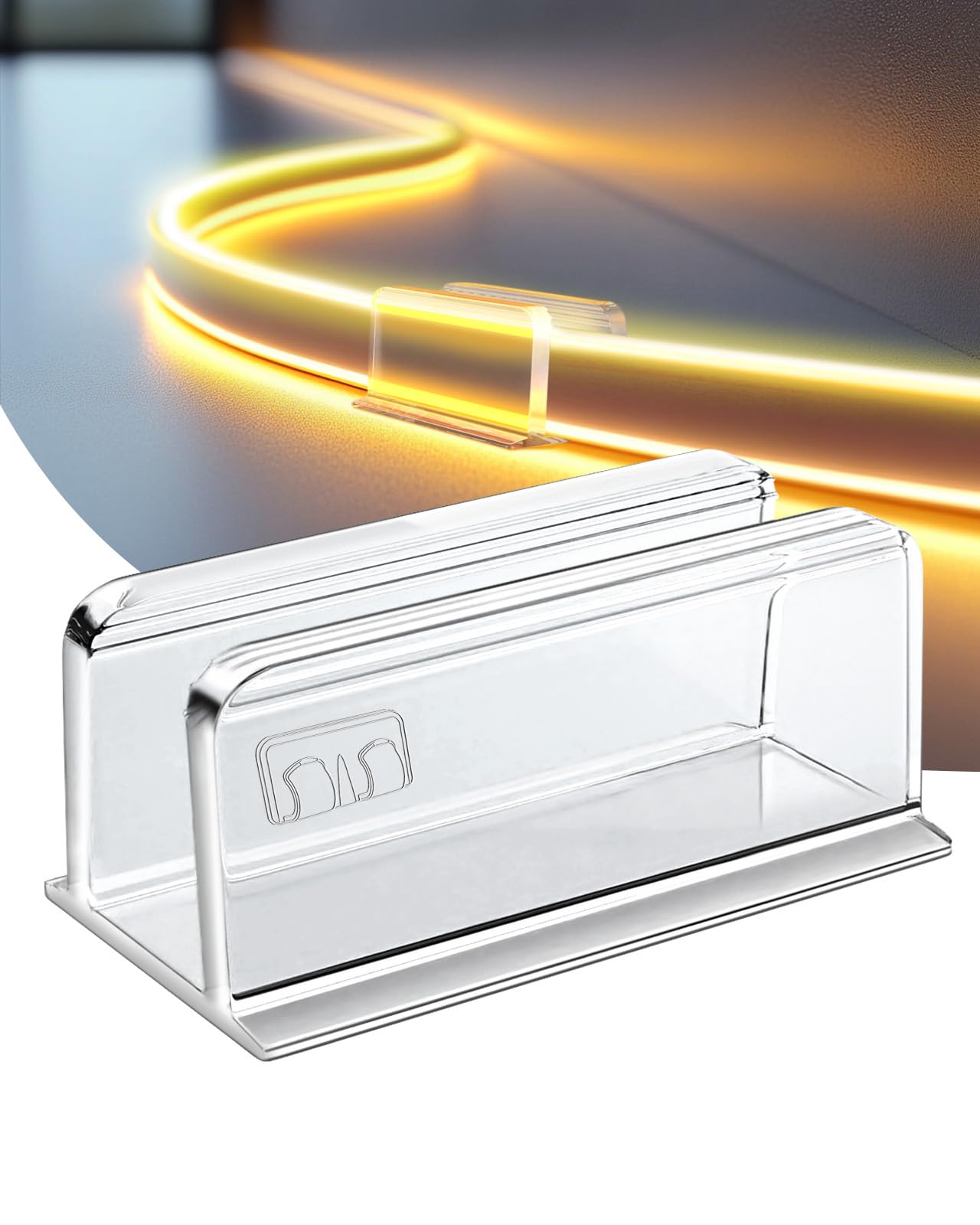 Neon Rope Light Clips Mounting - 40Pcs Clear Waterproof LED Band Clip Brackets - Adhesive Wall Mount Holder for Govee and Other Neon LED Lights Band