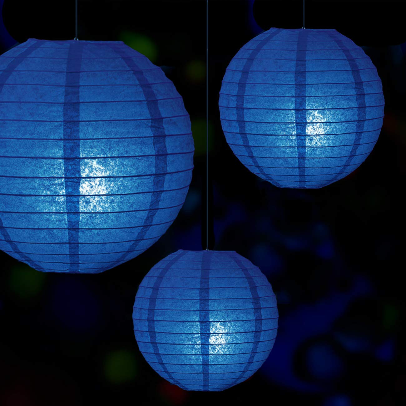 Lihao Blue Paper Lanterns For Graduation Decorations Classroom Graduation Party Graduation Cap Weddings Birthdays 10Pcs